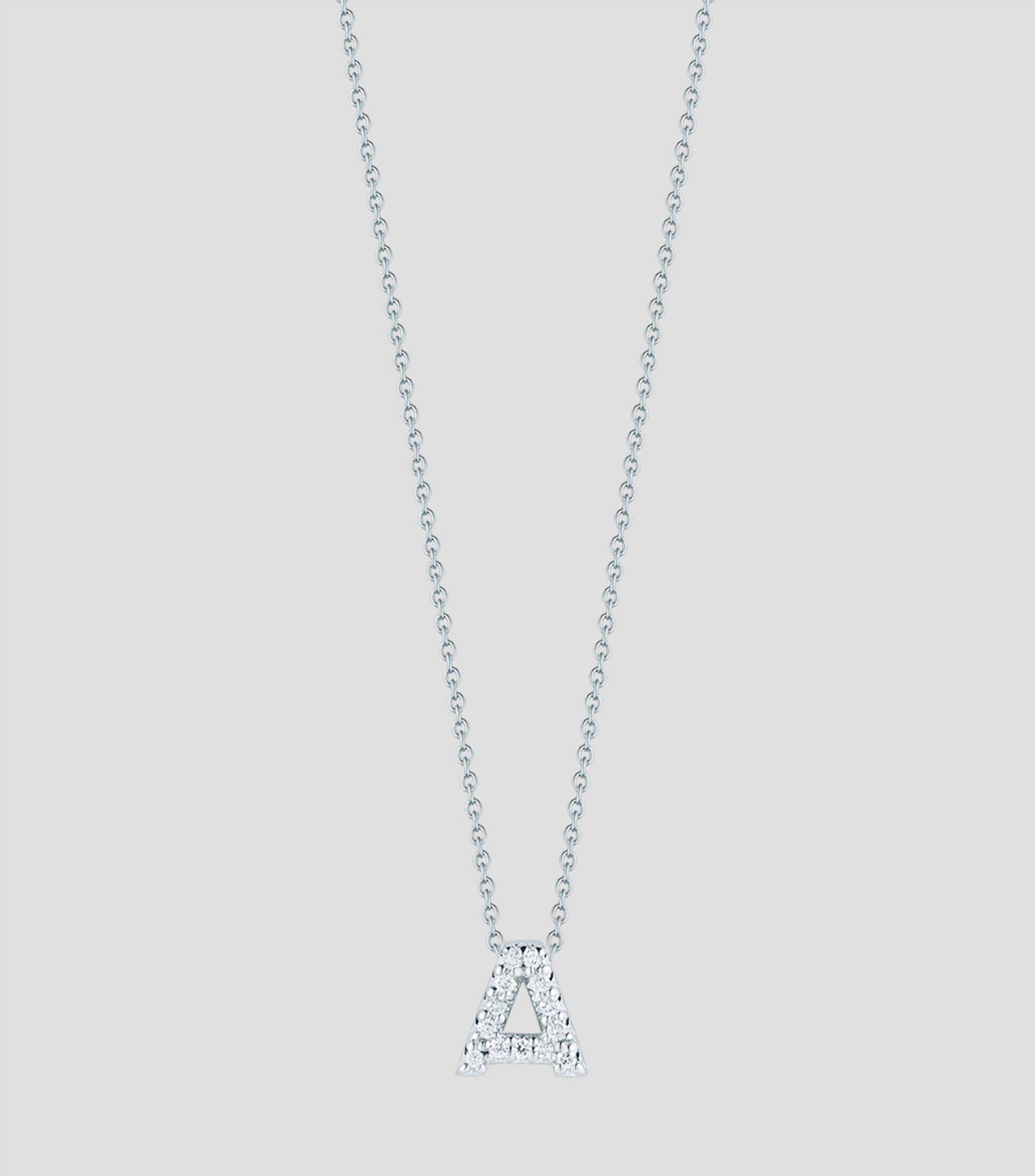 Collar letra A en oro blanco de 18 kilates con diamantes Love Letters Mujer