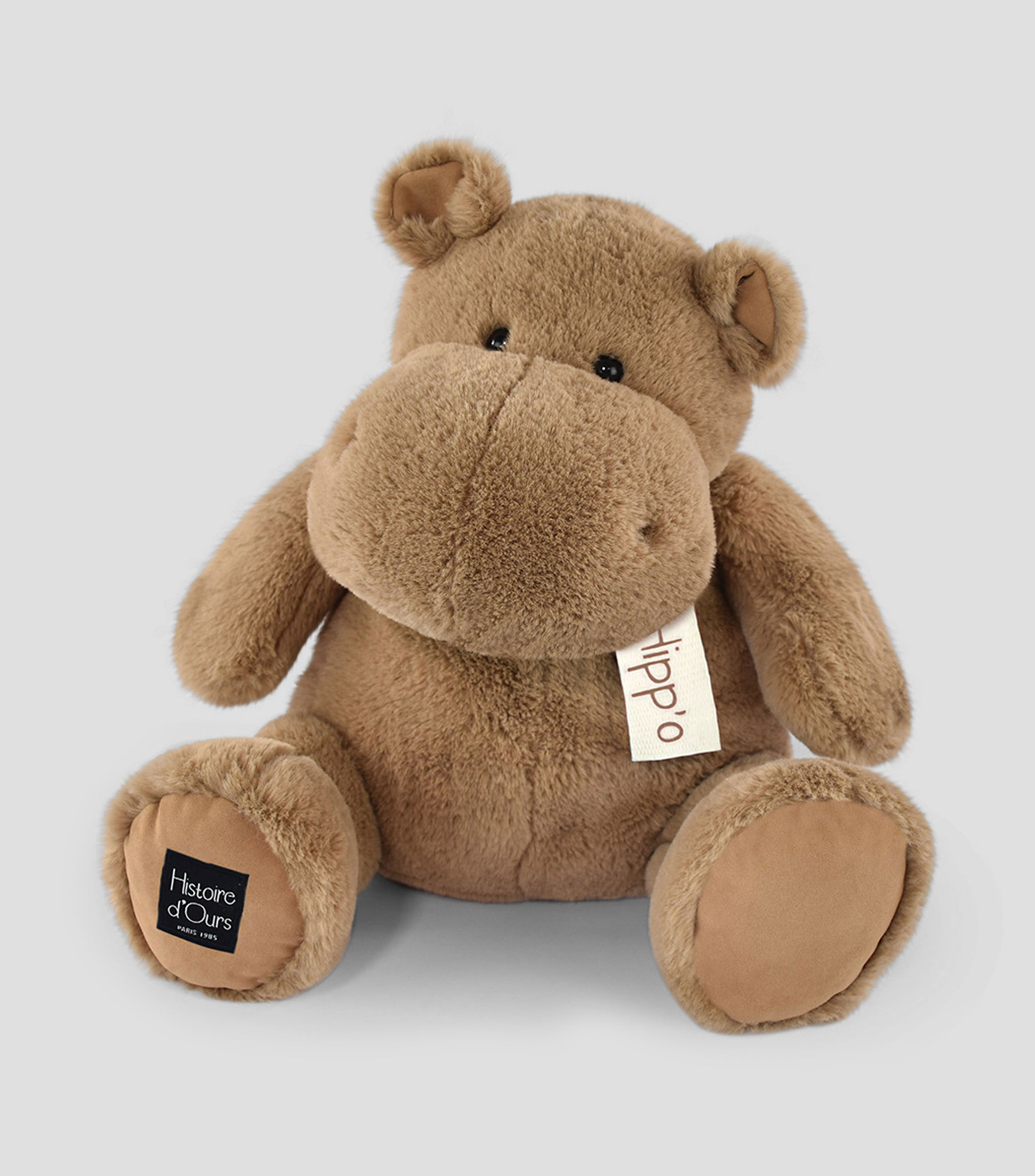 Peluche Brown Hippopotamus - Chocolate caliente - 40 cm