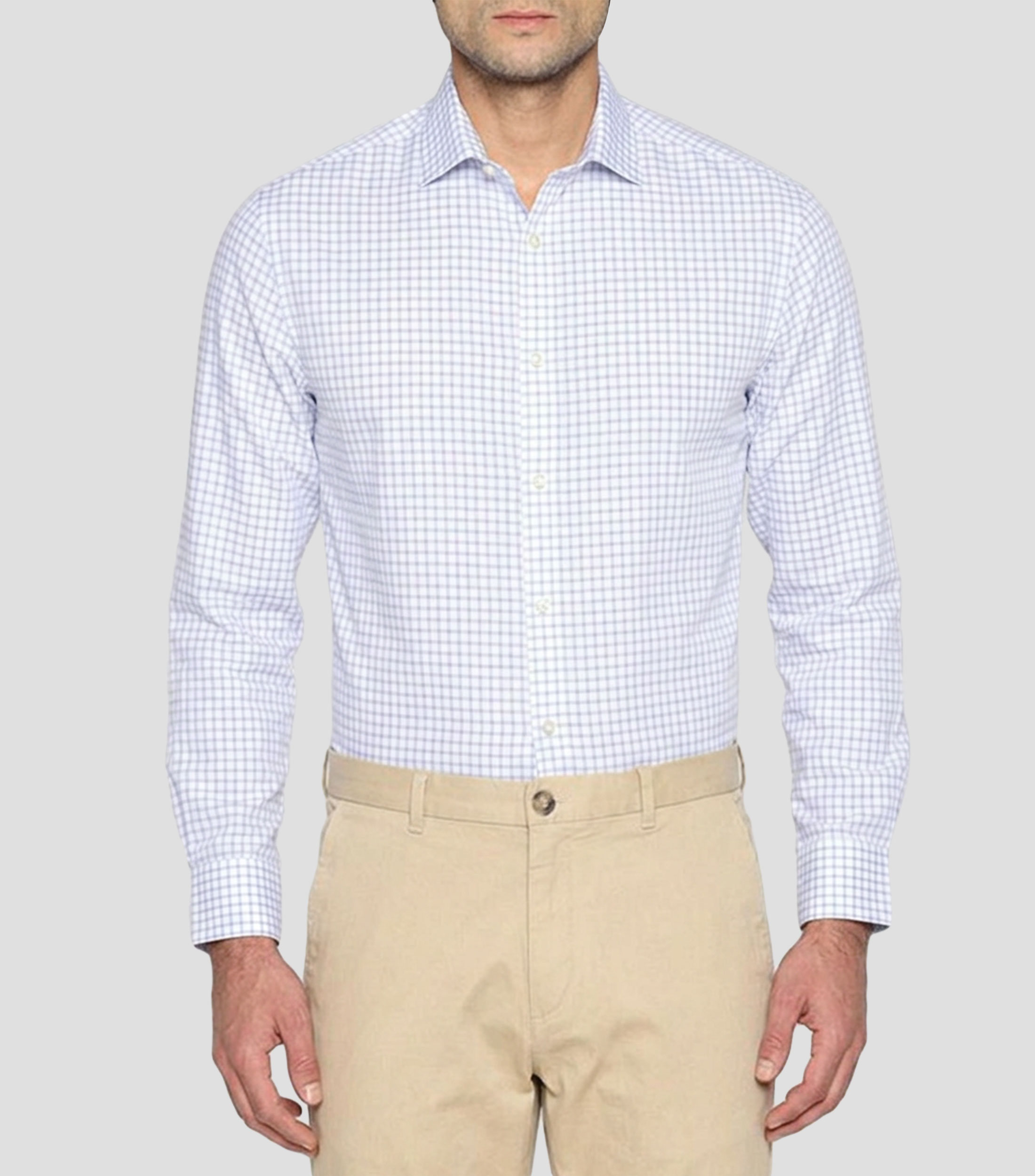 Camisa a cuadros manga larga Hombre