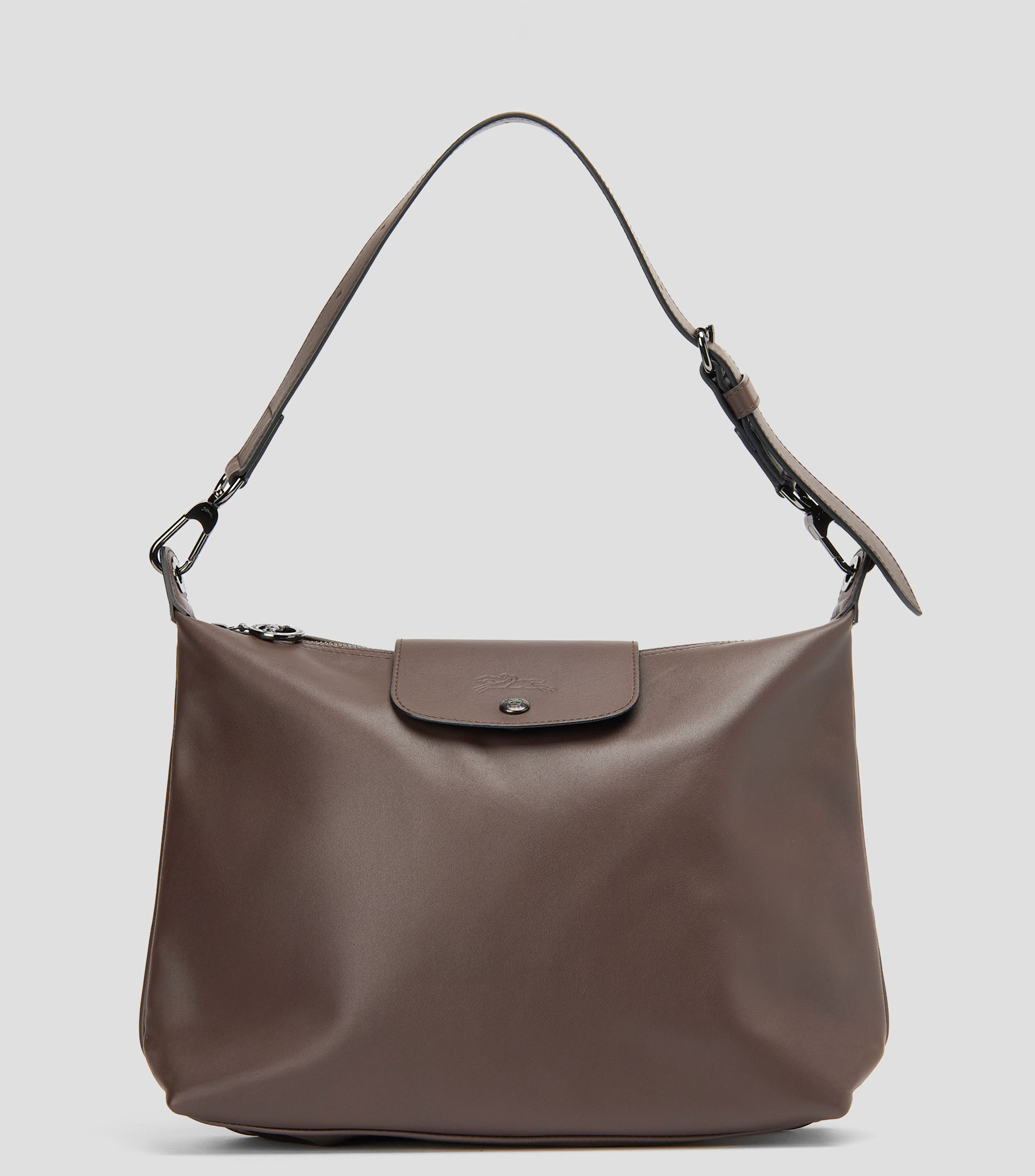 Bolsa shoulder café obscuro en piel Le Pliage Xtra lisa Mujer