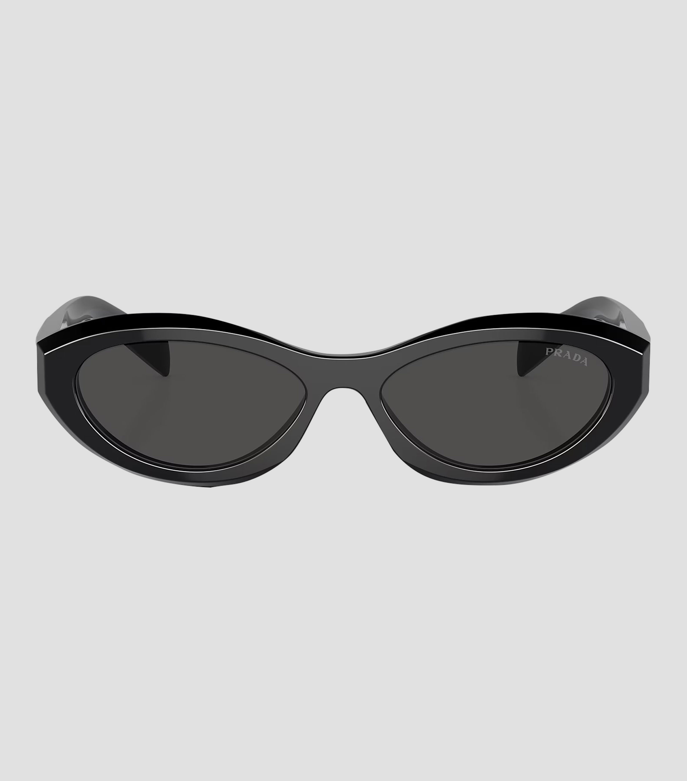 Lentes de sol ovalados negros Mujer