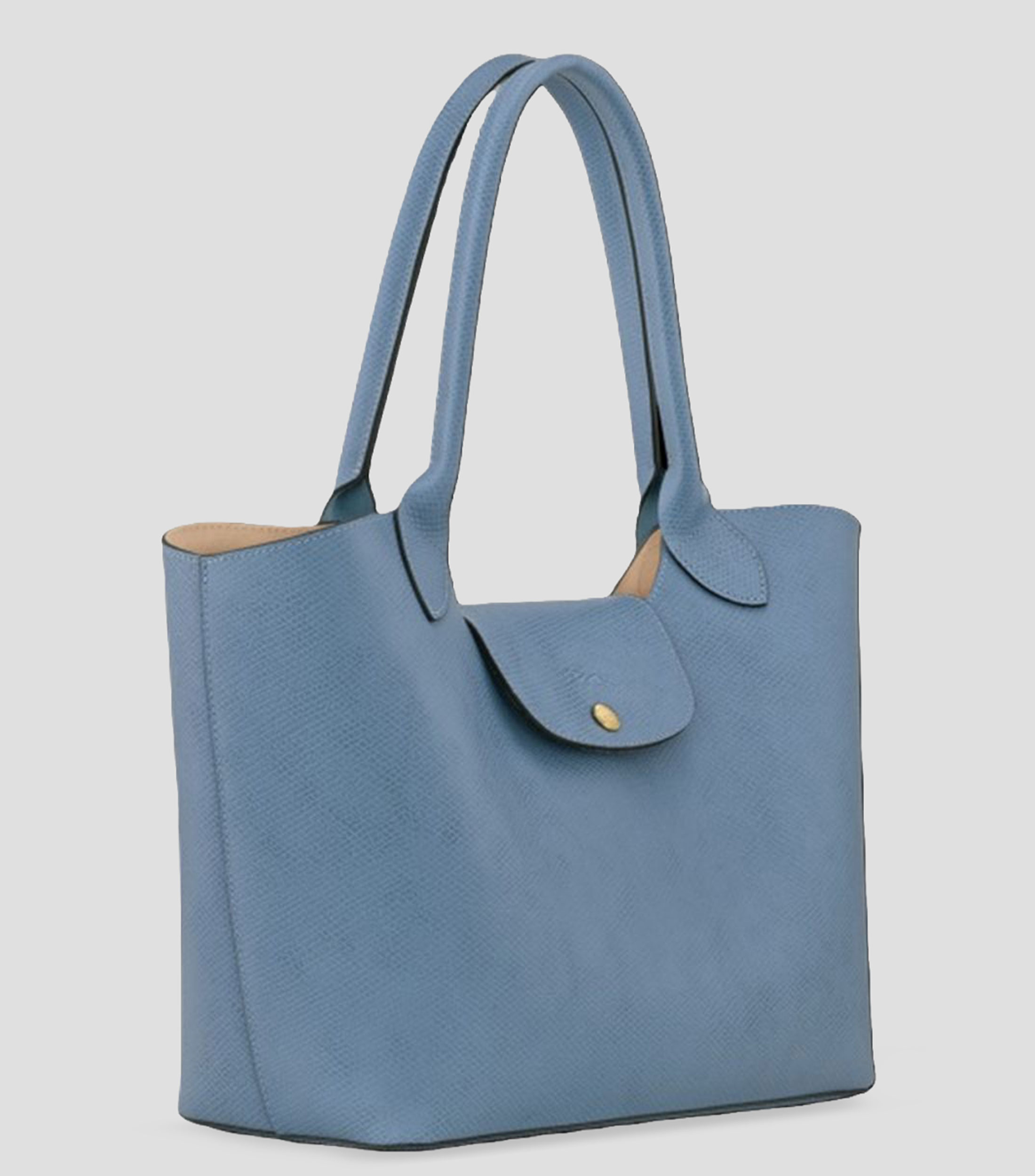 Bolsa tote en cuero de vaqueta lisa Mujer
