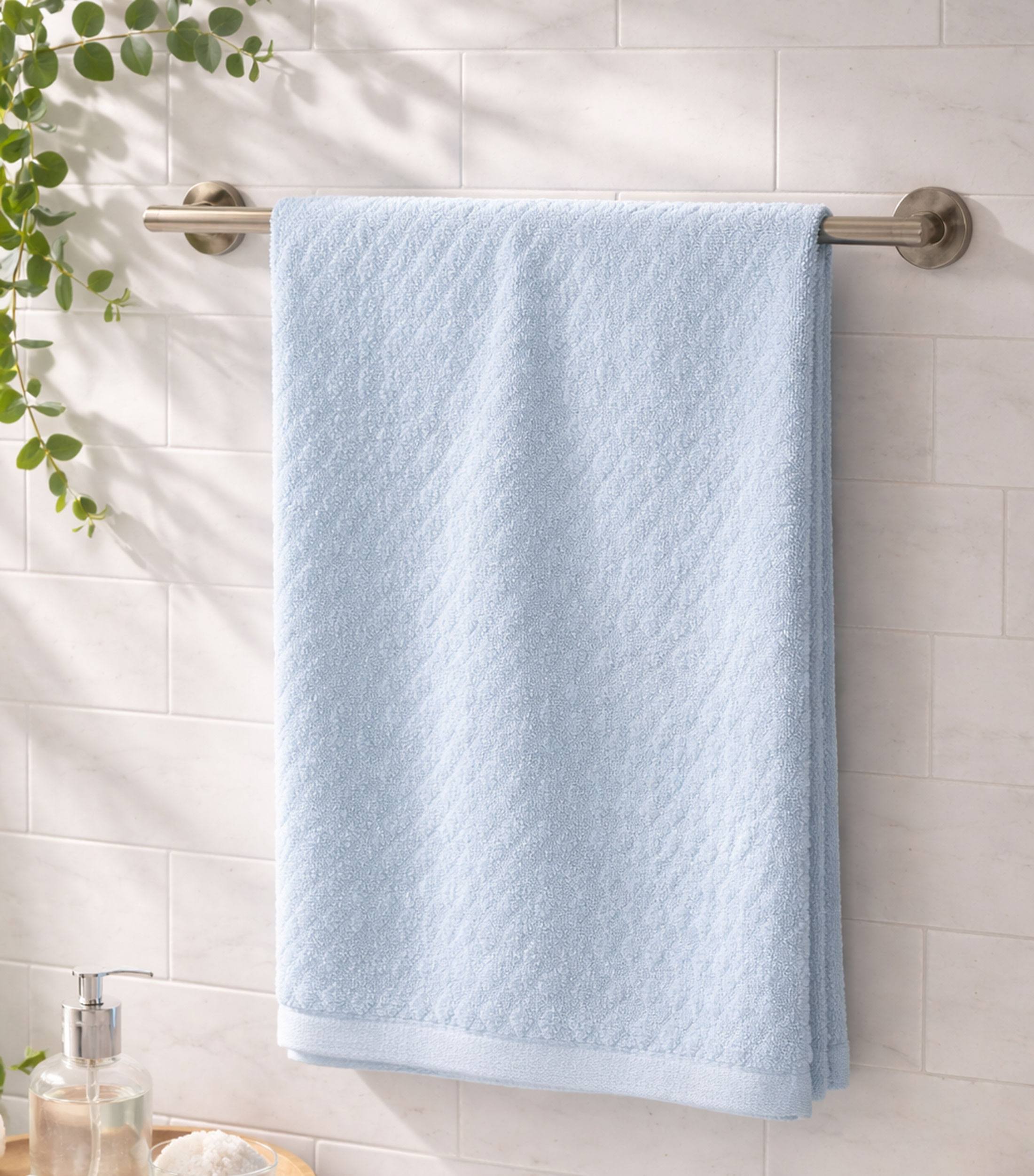 Toalla de baño azul
