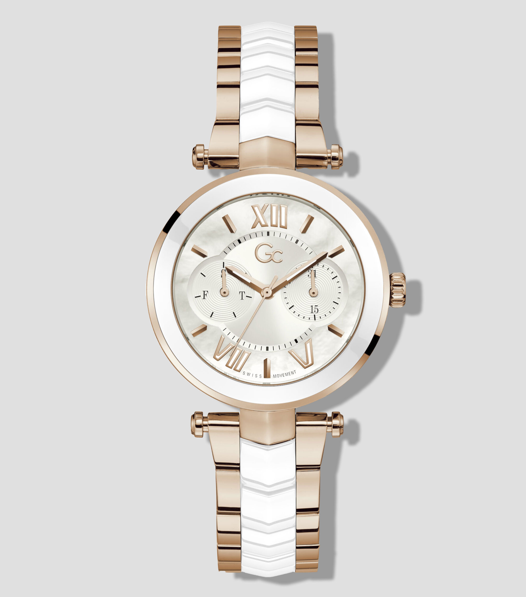 Reloj para Mujer casual Illusion blanco, tono oro rosa
