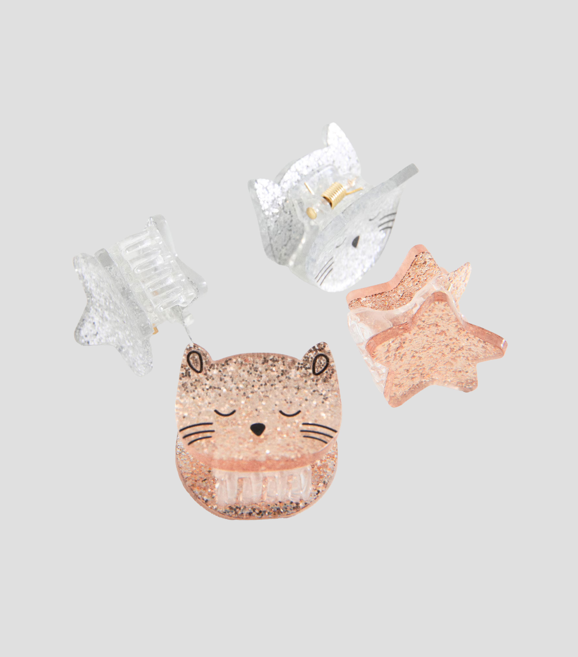 Set 4 pinzas para cabello Niña