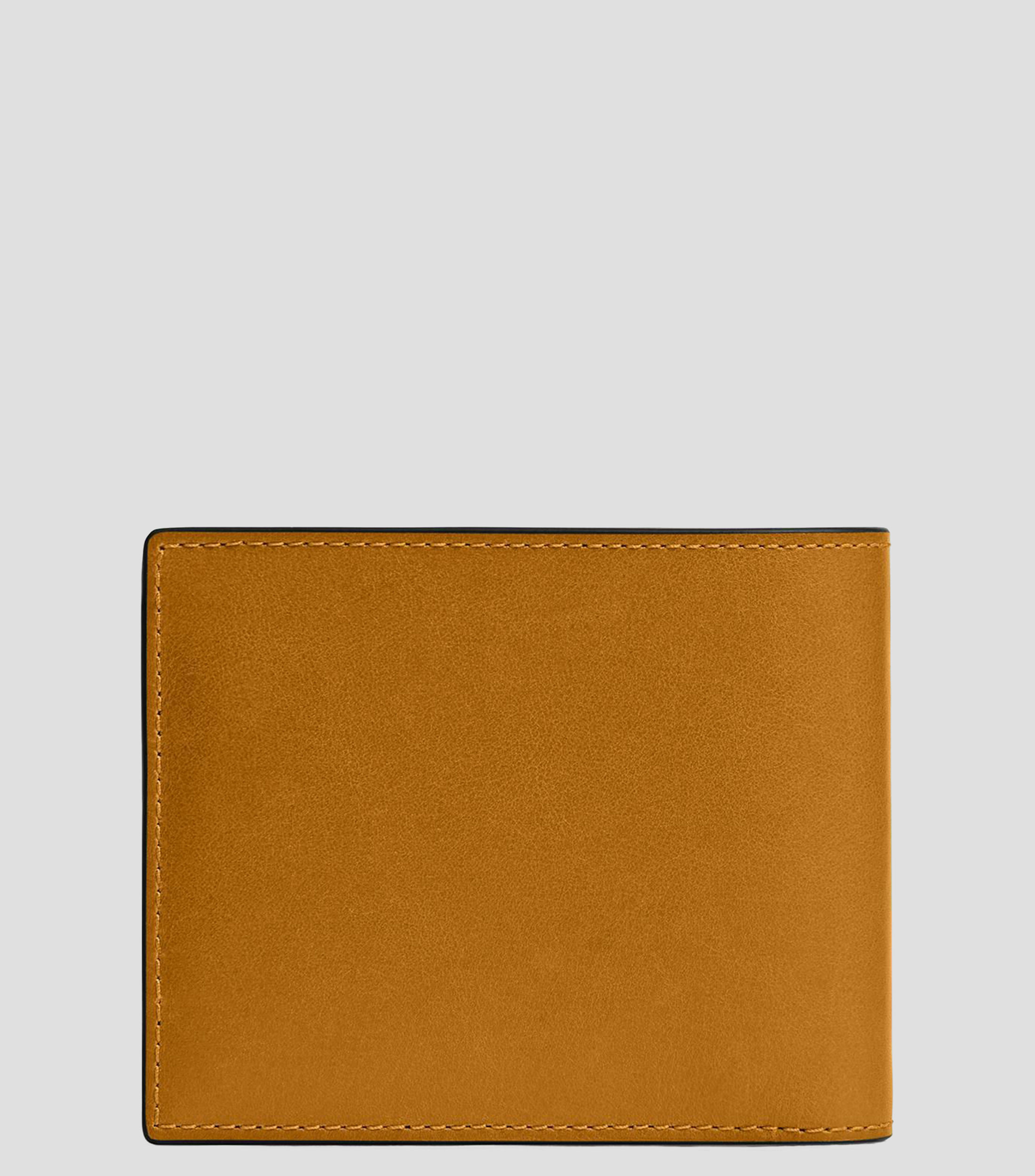 Cartera bifold en piel amarillo lisa Hombre