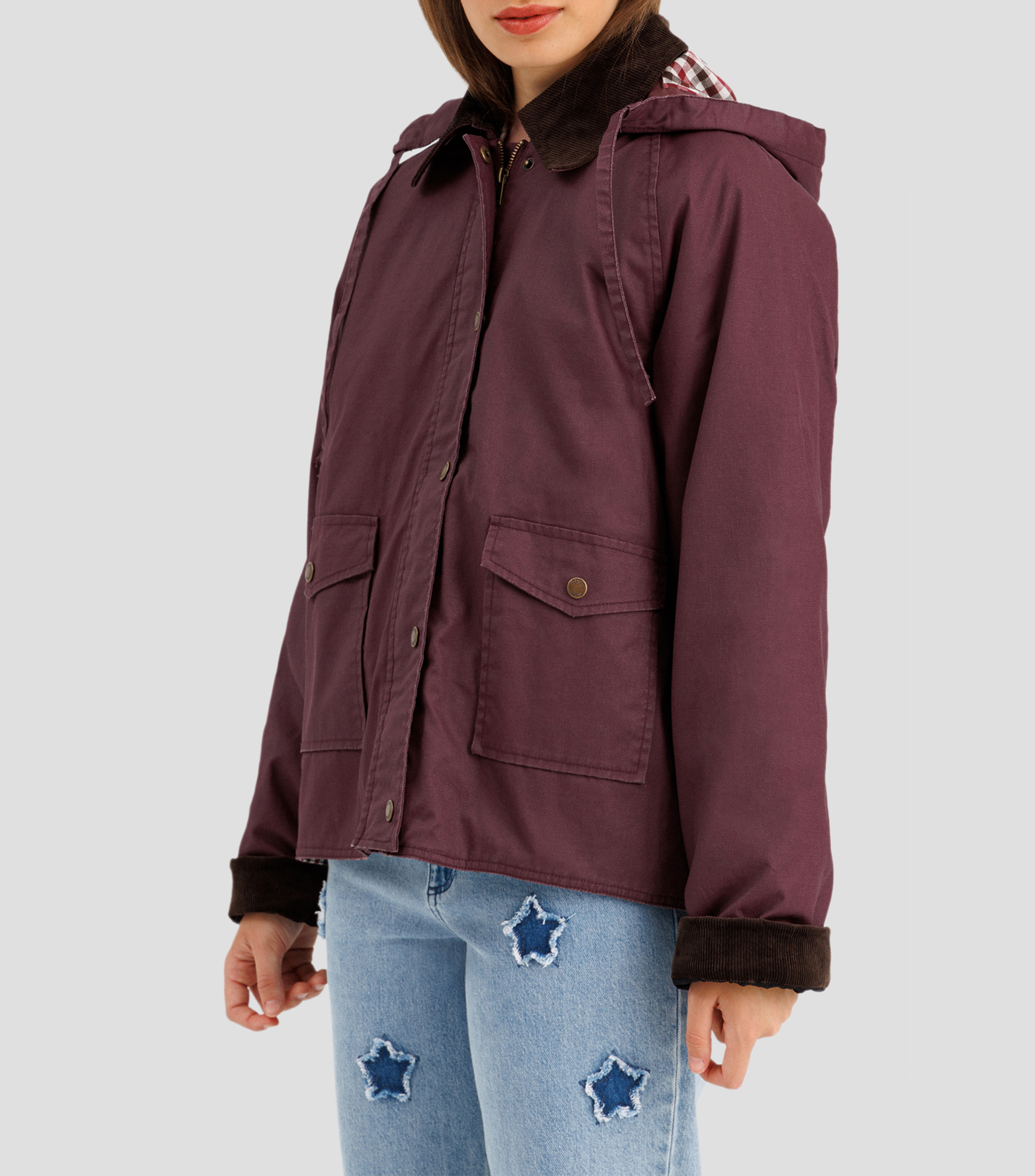 Chamarra Parka Impermeable con capucha Mujer