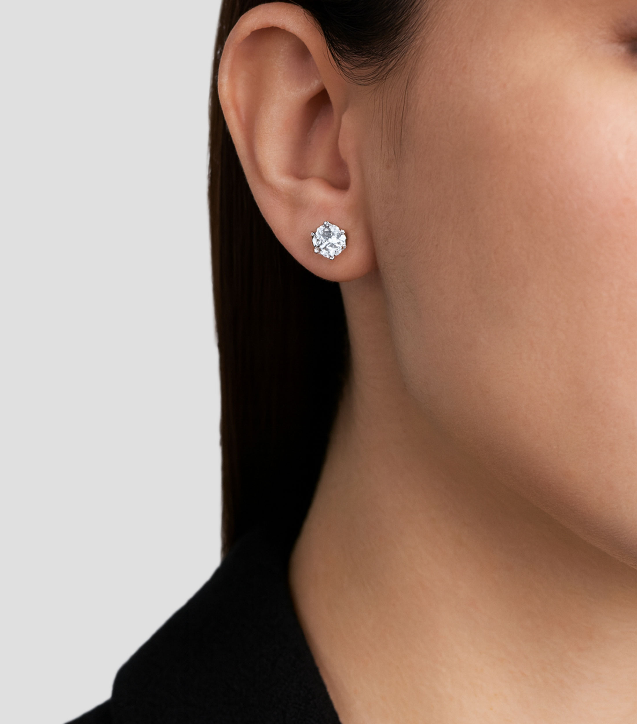 Aretes en oro blanco 18 Kts Mujer