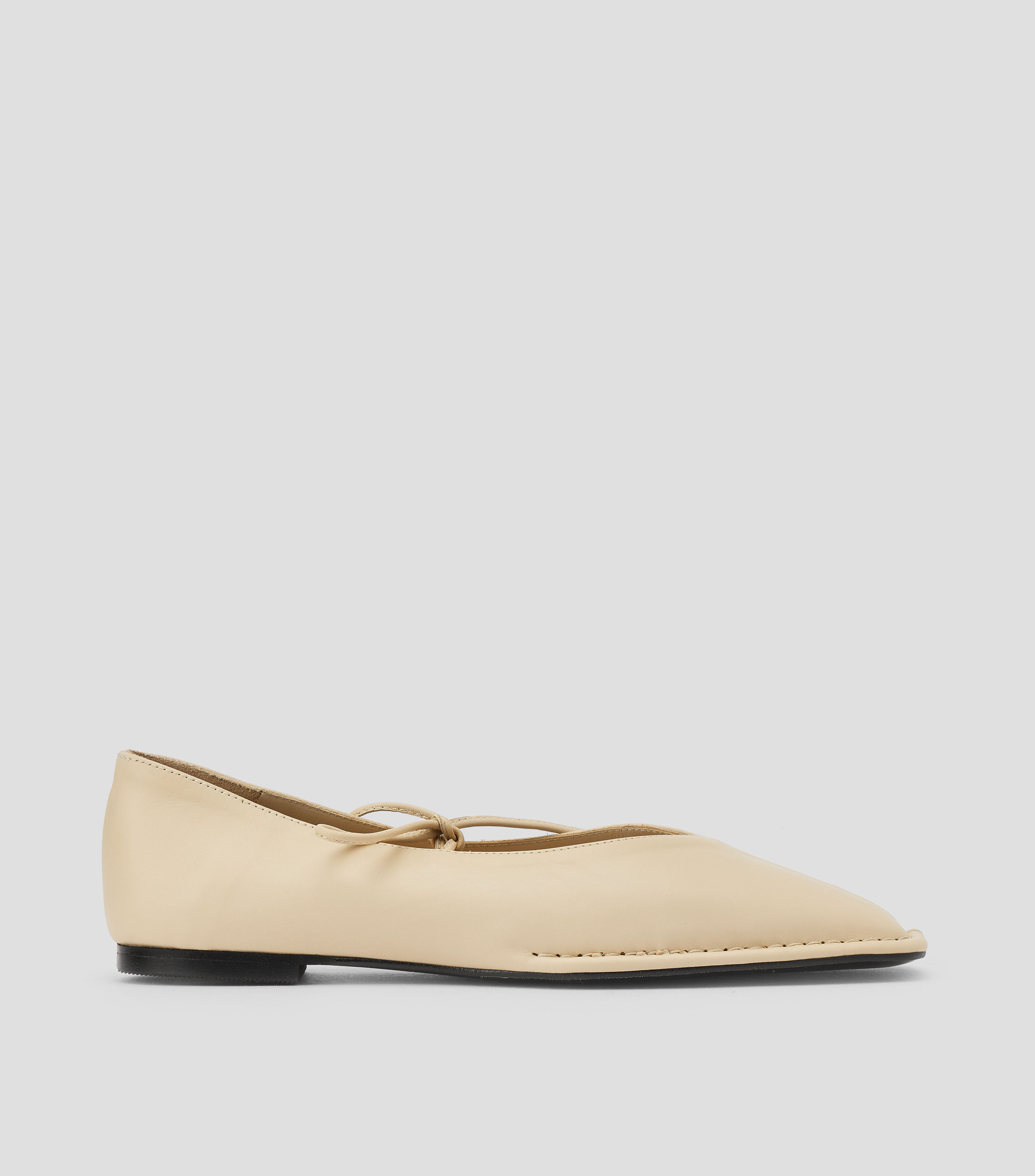 Flats planos en piel lisos Mujer