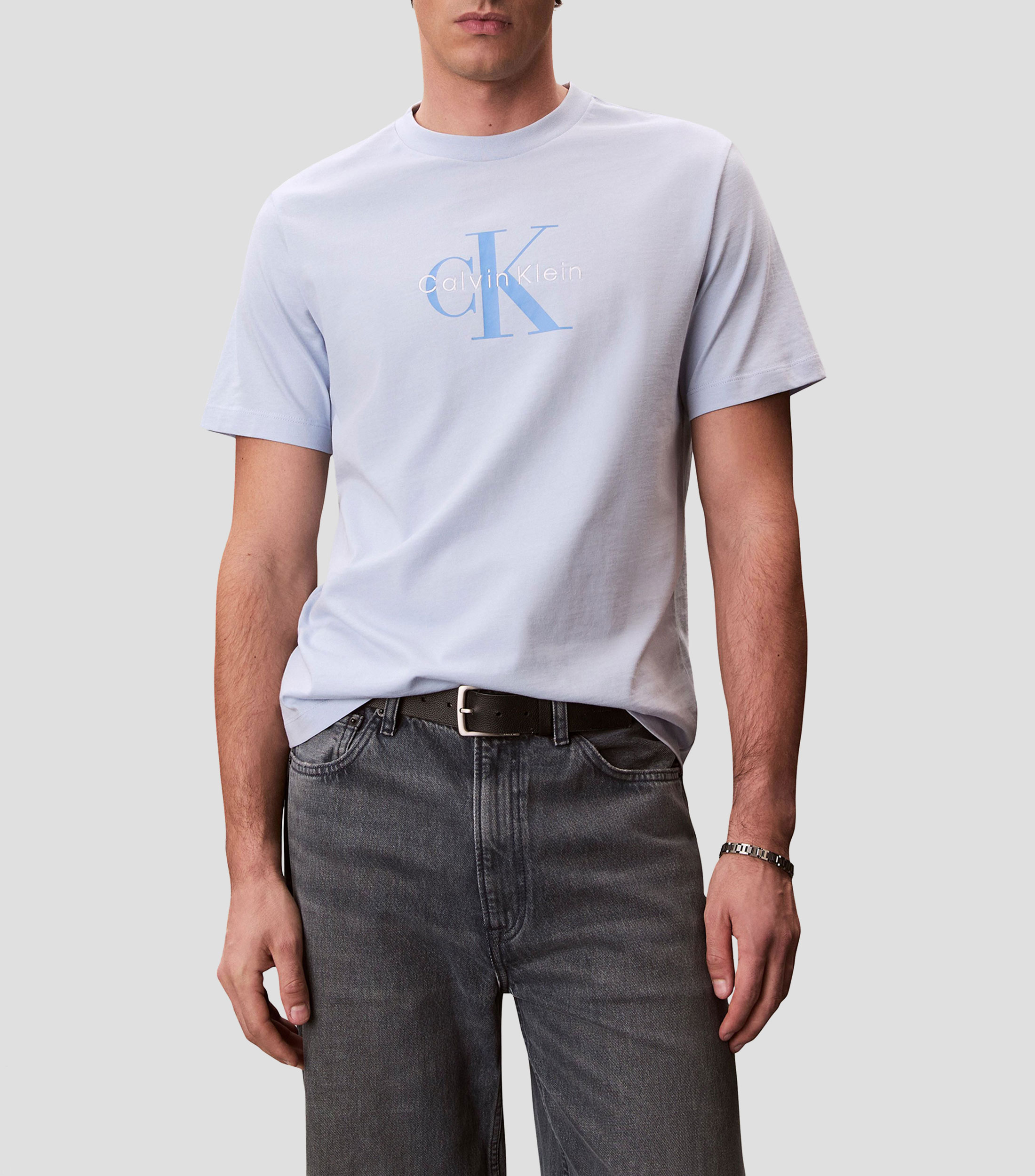 Playera cuello redondo manga corta estampada Hombre