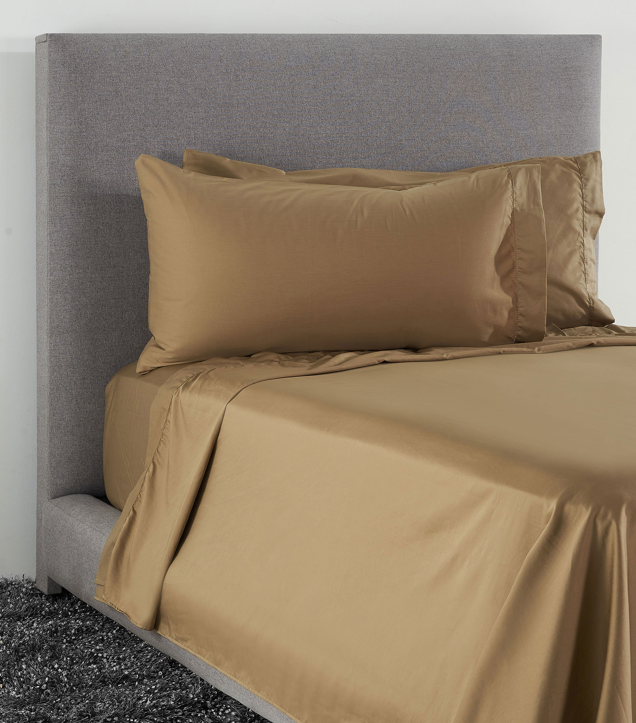 Juego de Sábanas King Size Sateen Caqui