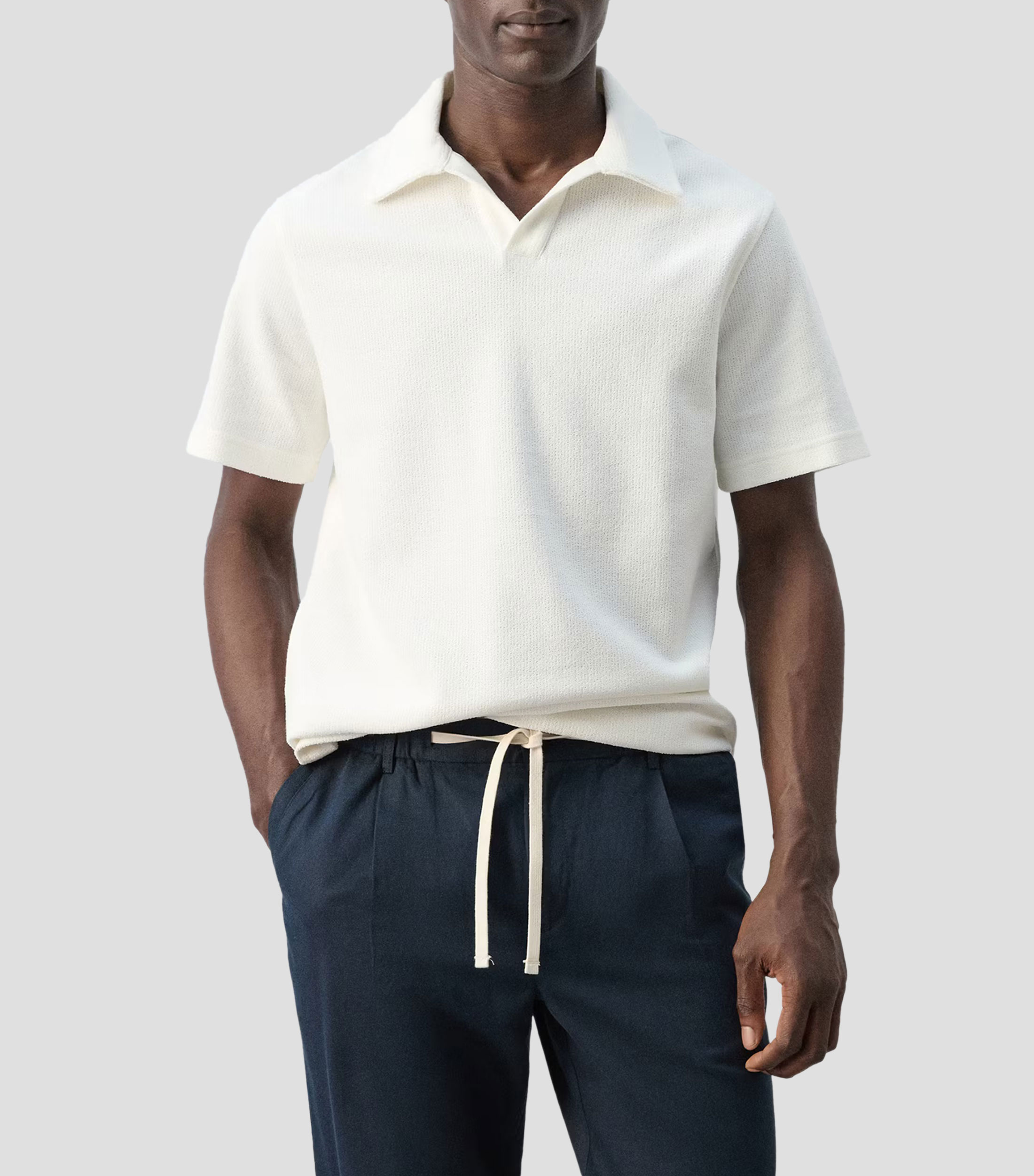 Playera tipo polo manga corta lisa Hombre