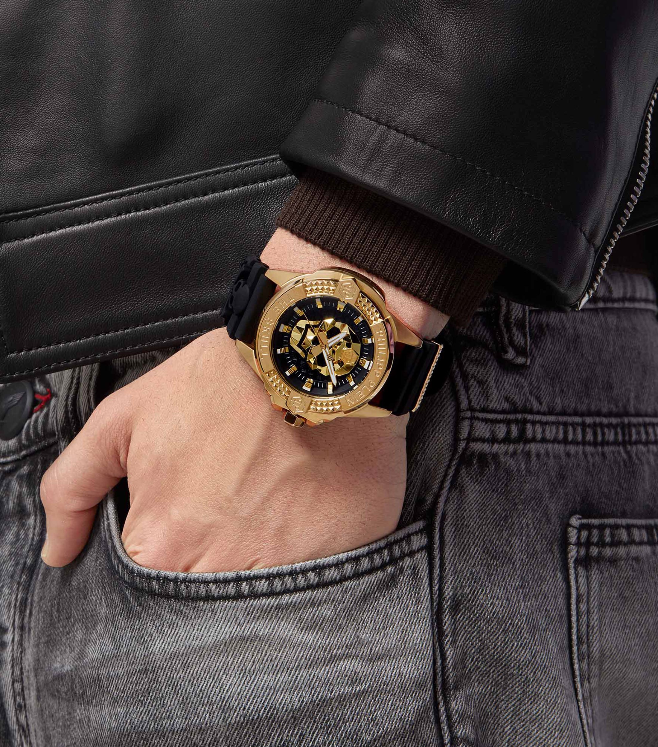 Reloj para hombre The Skull Casual Cráneo Dorado