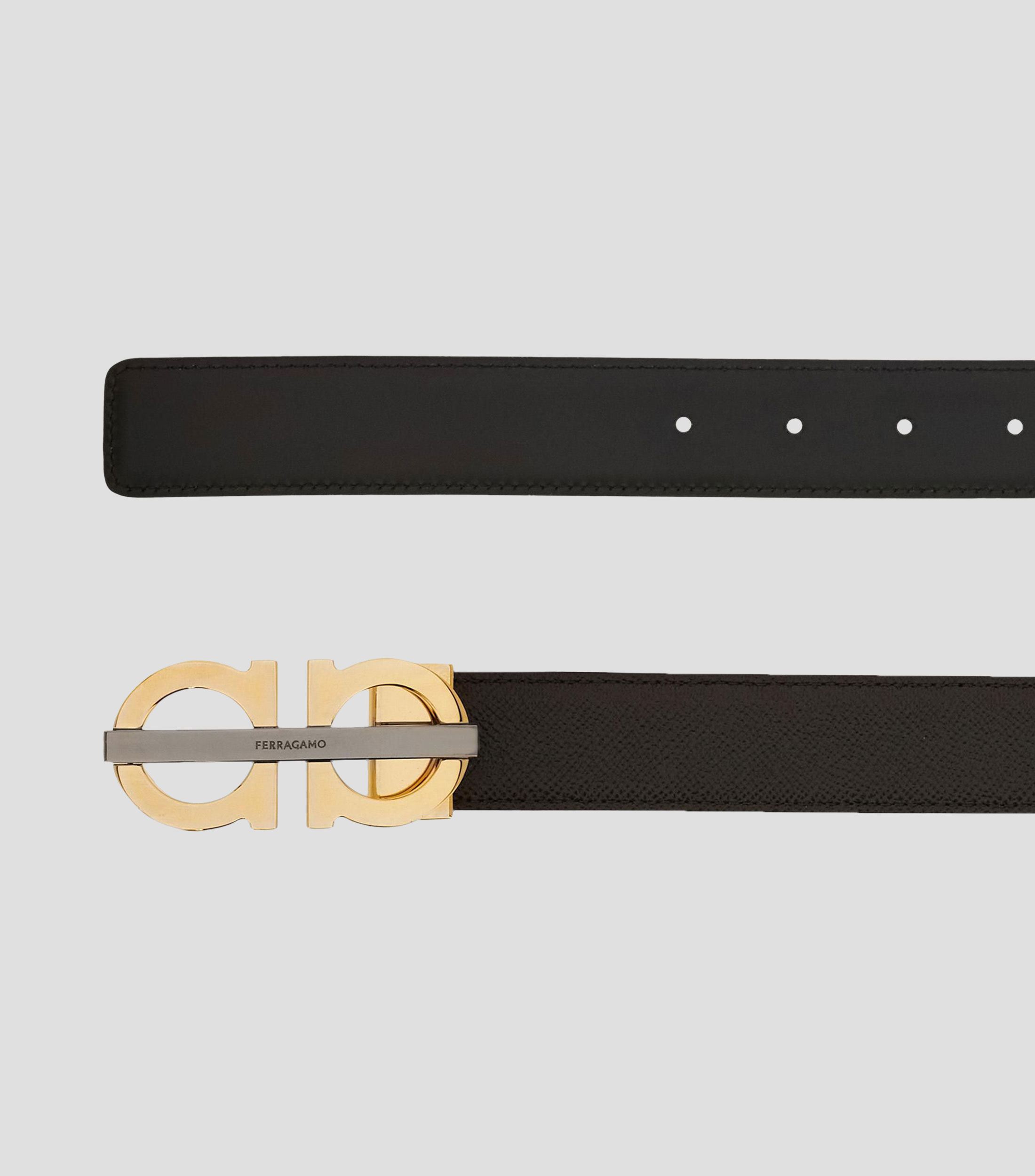 Cinturón Gancini reversible y ajustable Hombre