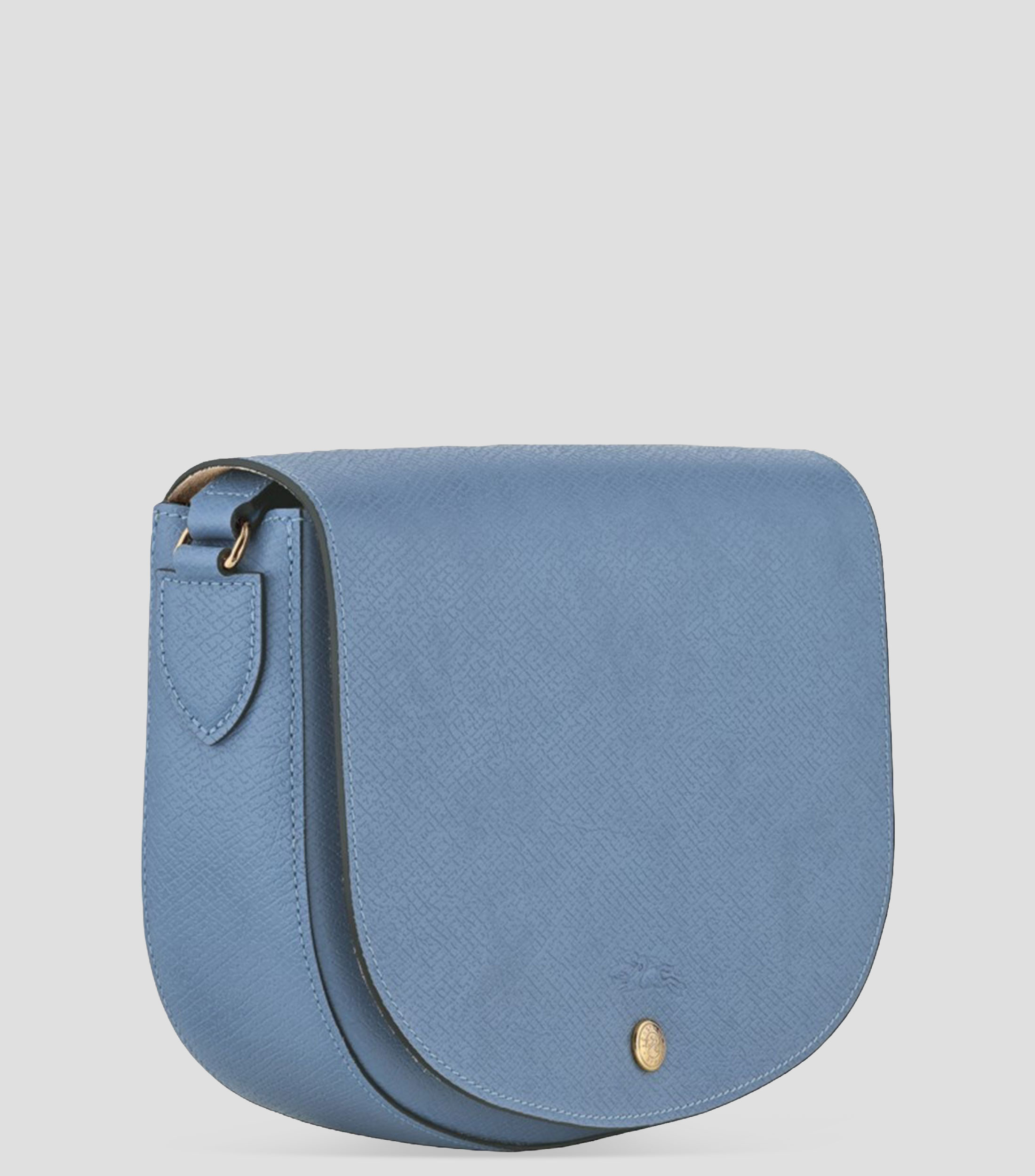 Bolsa Crossbody en piel azul microdiseño Mujer