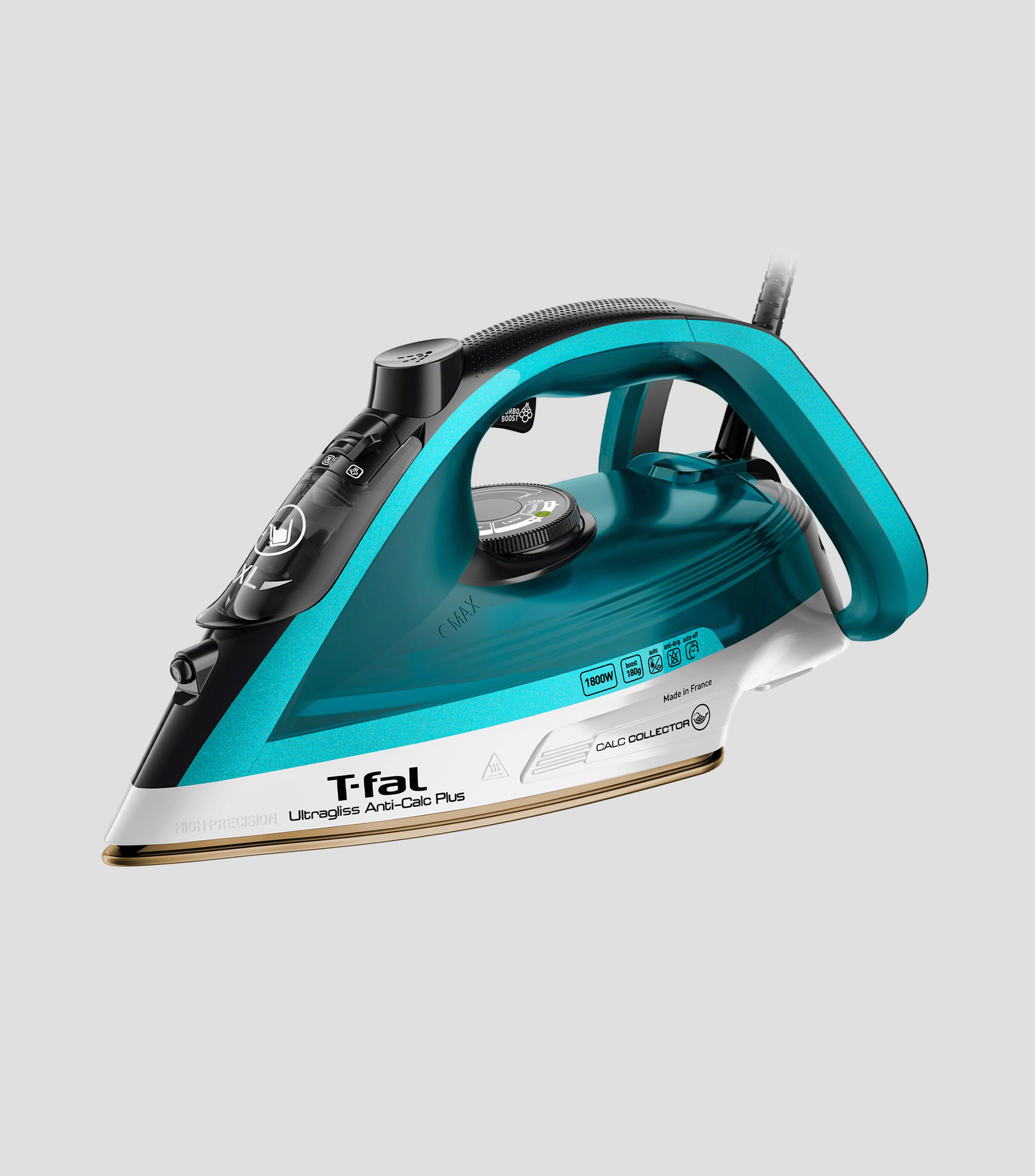 Plancha de Vapor Ultragliss Plus con Suela Durilium Airglide Autoclean, Turquesa