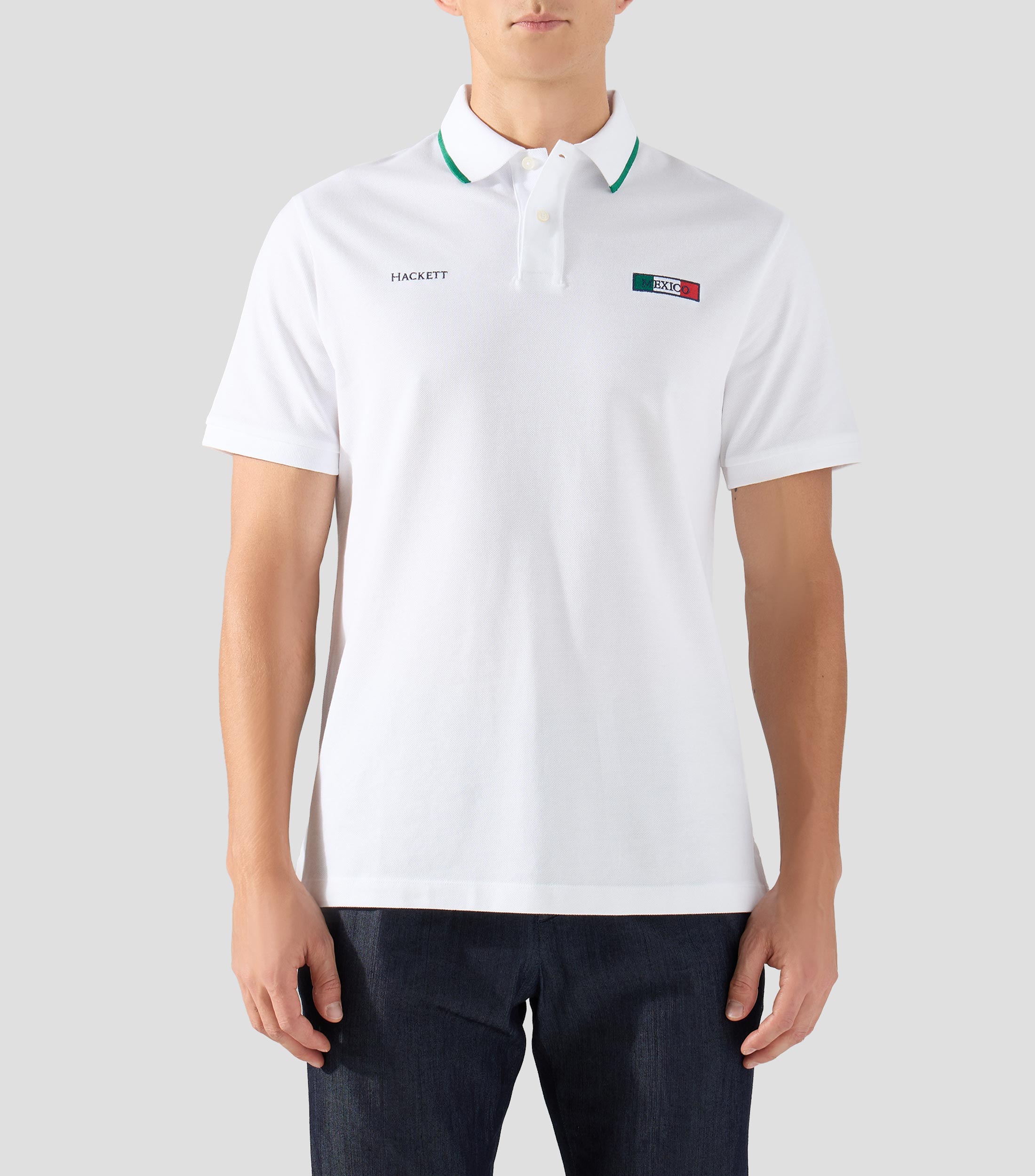 Playera tipo polo manga corta lisa Hombre
