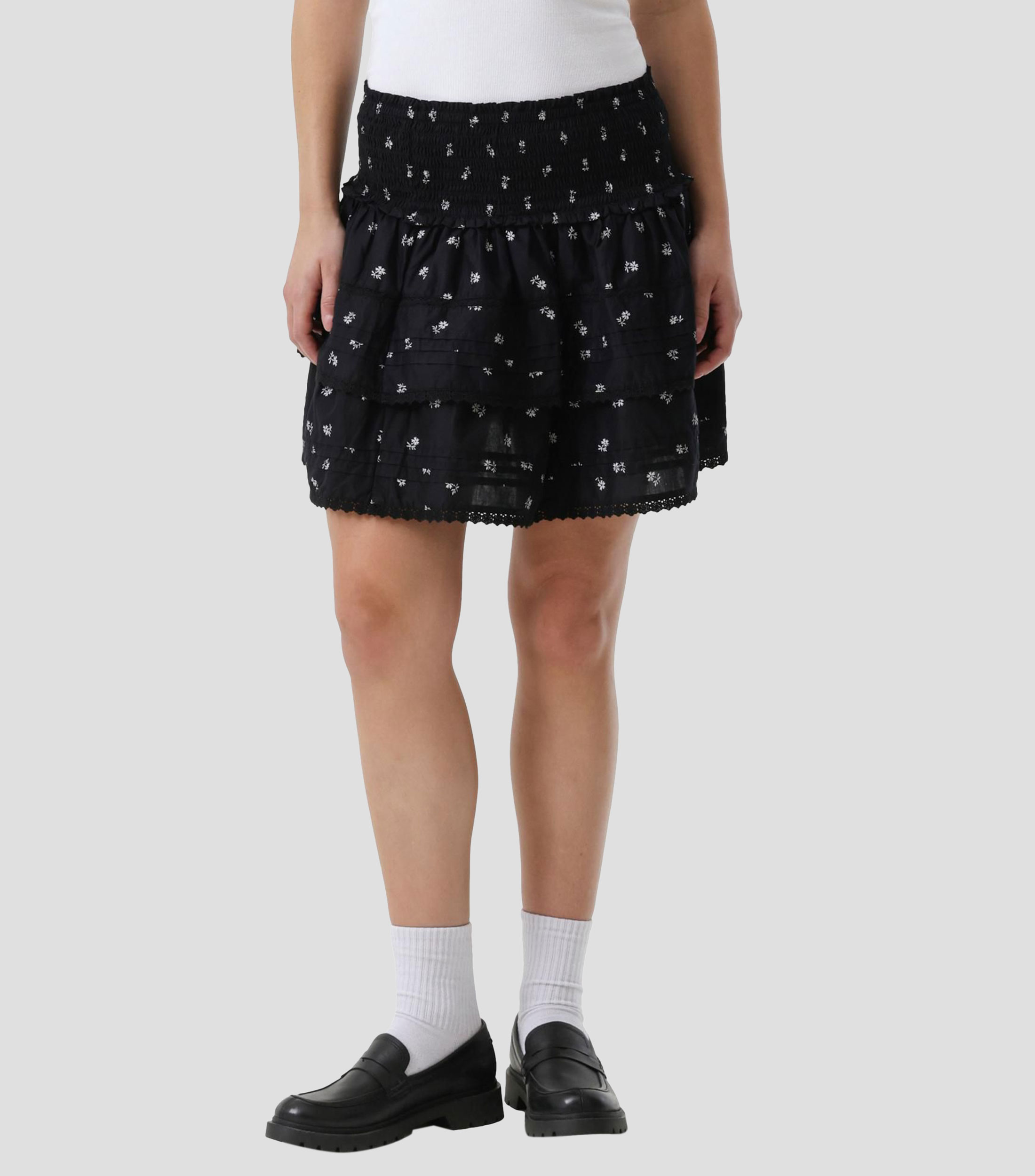 Falda mini de corte regular estampada Mujer