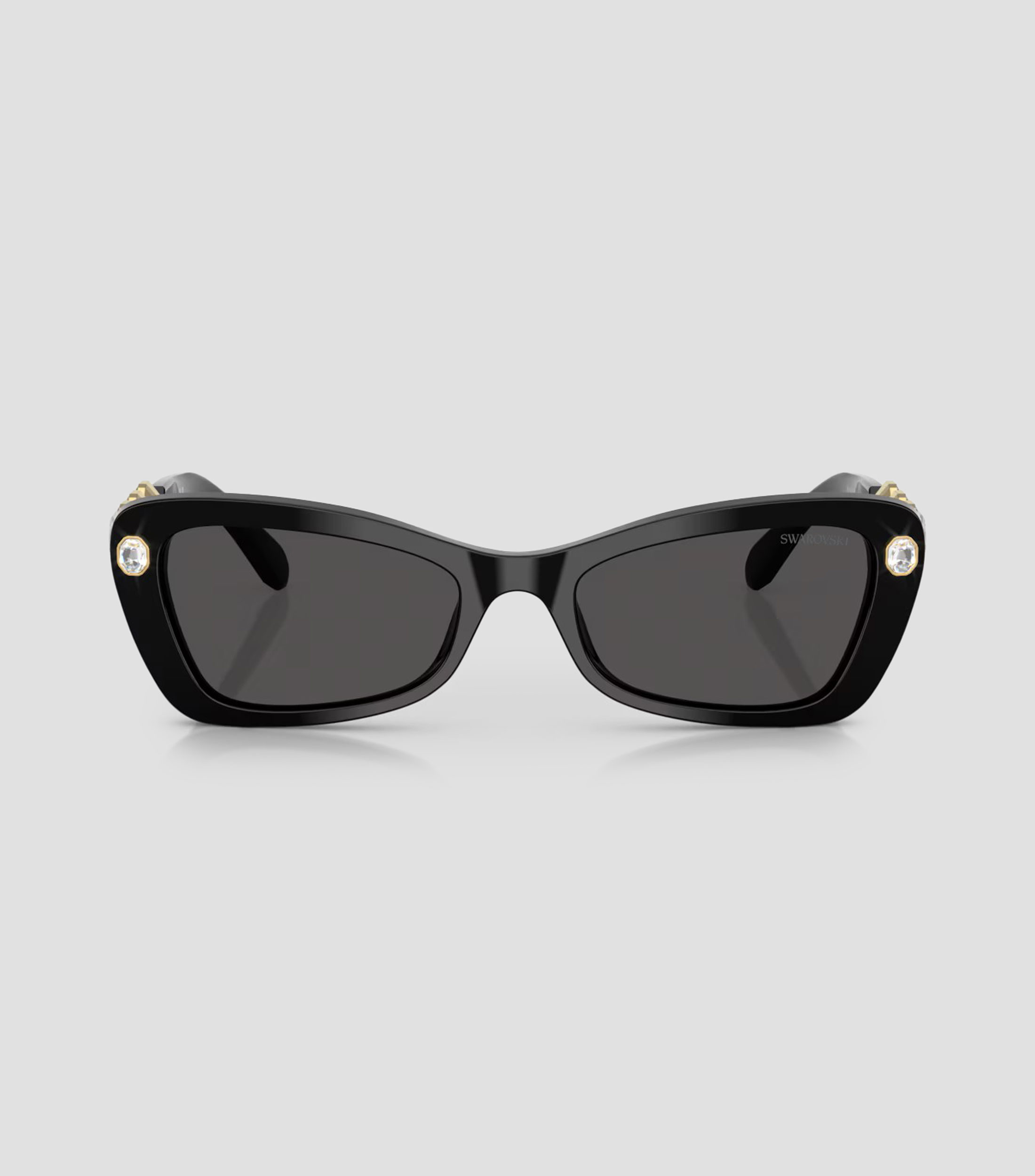 Lentes de sol rectangulares negros Mujer