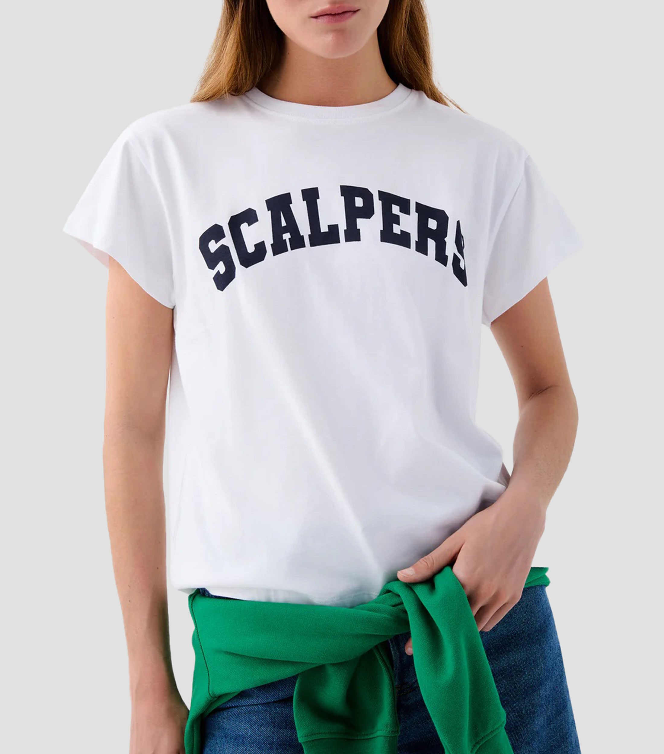 Playera cuello redondo manga corta con estampado Mujer