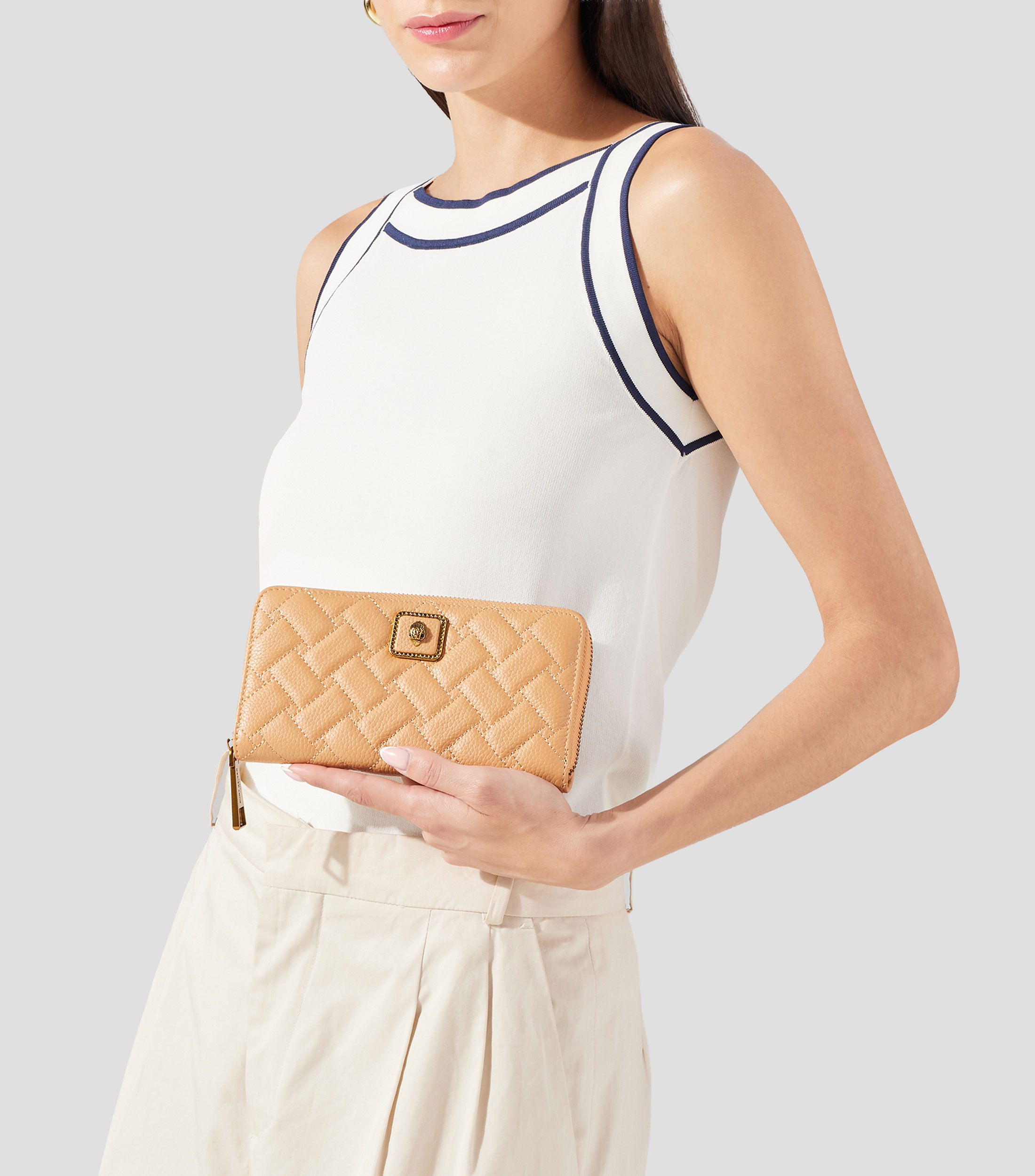 Cartera en piel lisa Mujer