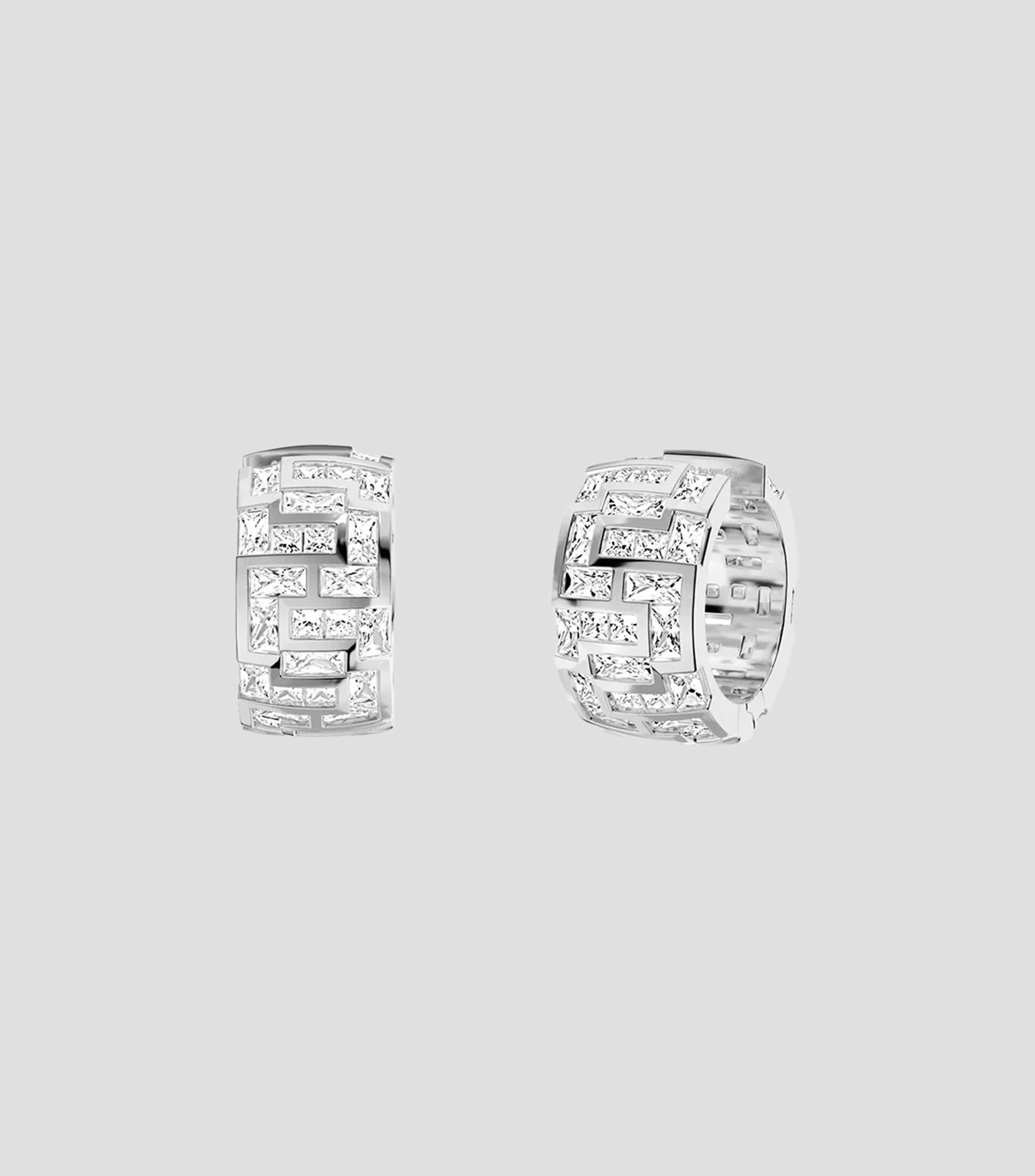 Aretes en plata con circonia cúbica Hiver Mujer