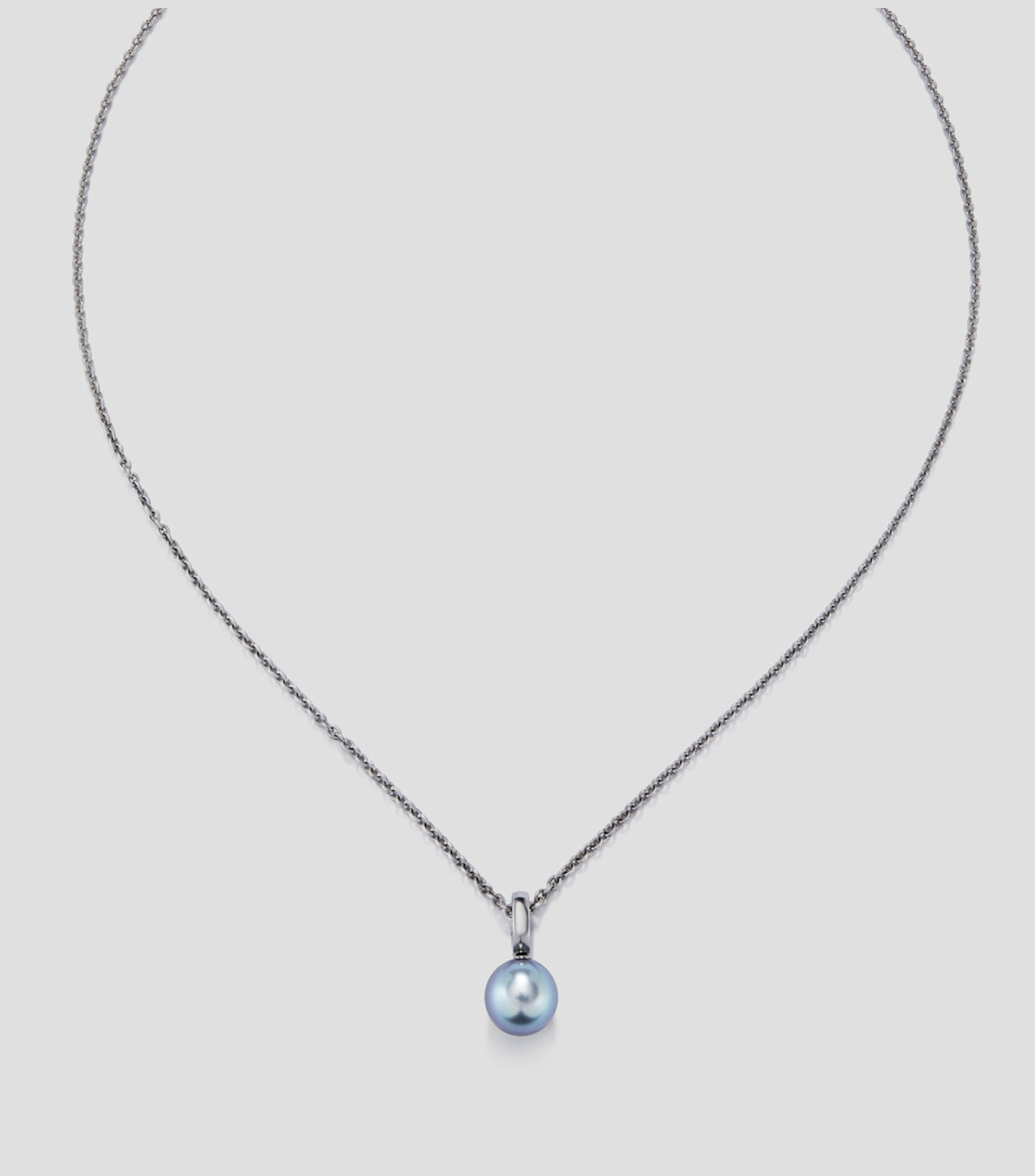 Collar con dije de perla en plata Tahití Mujer