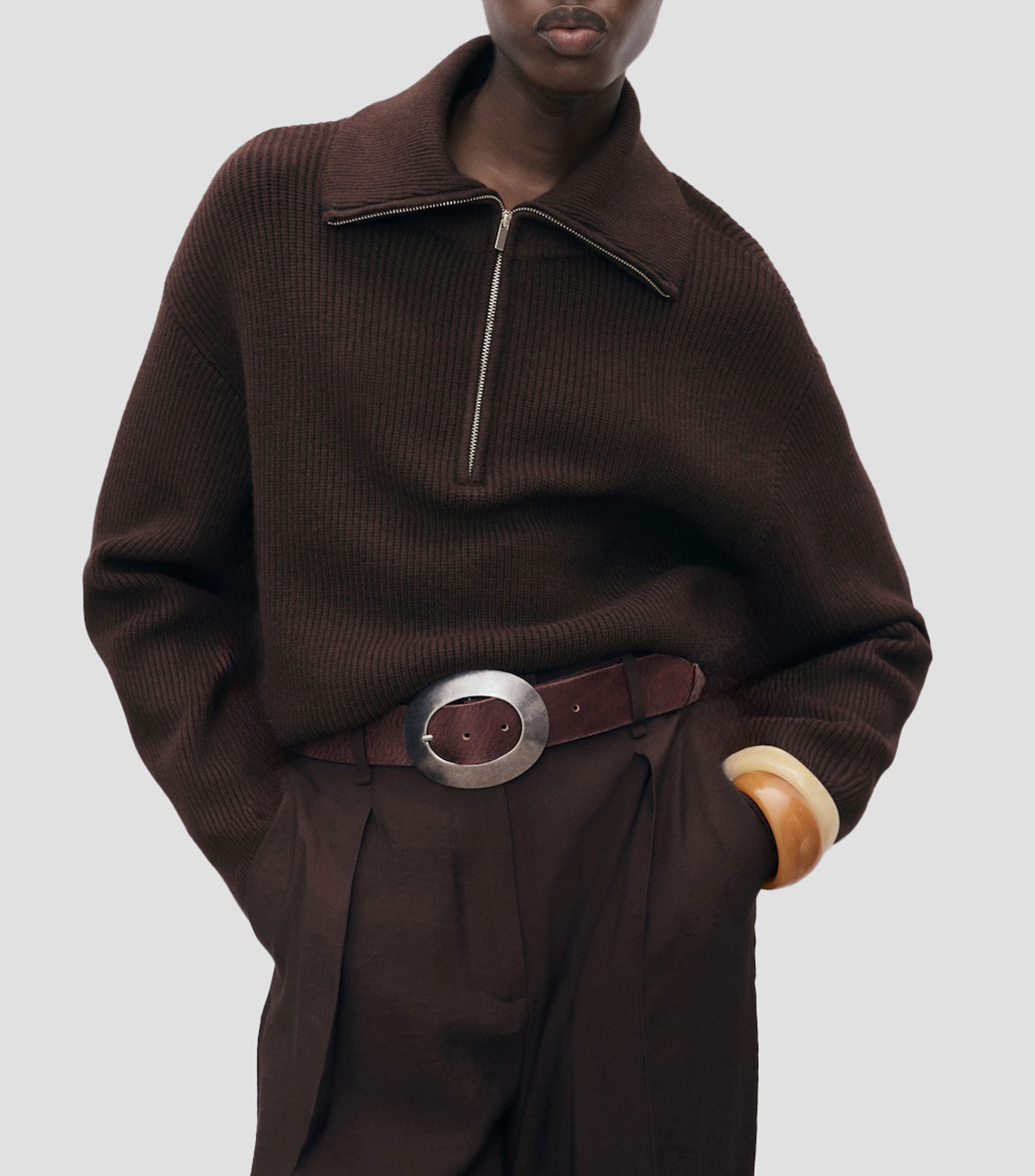 Suéter cuello polo Mujer