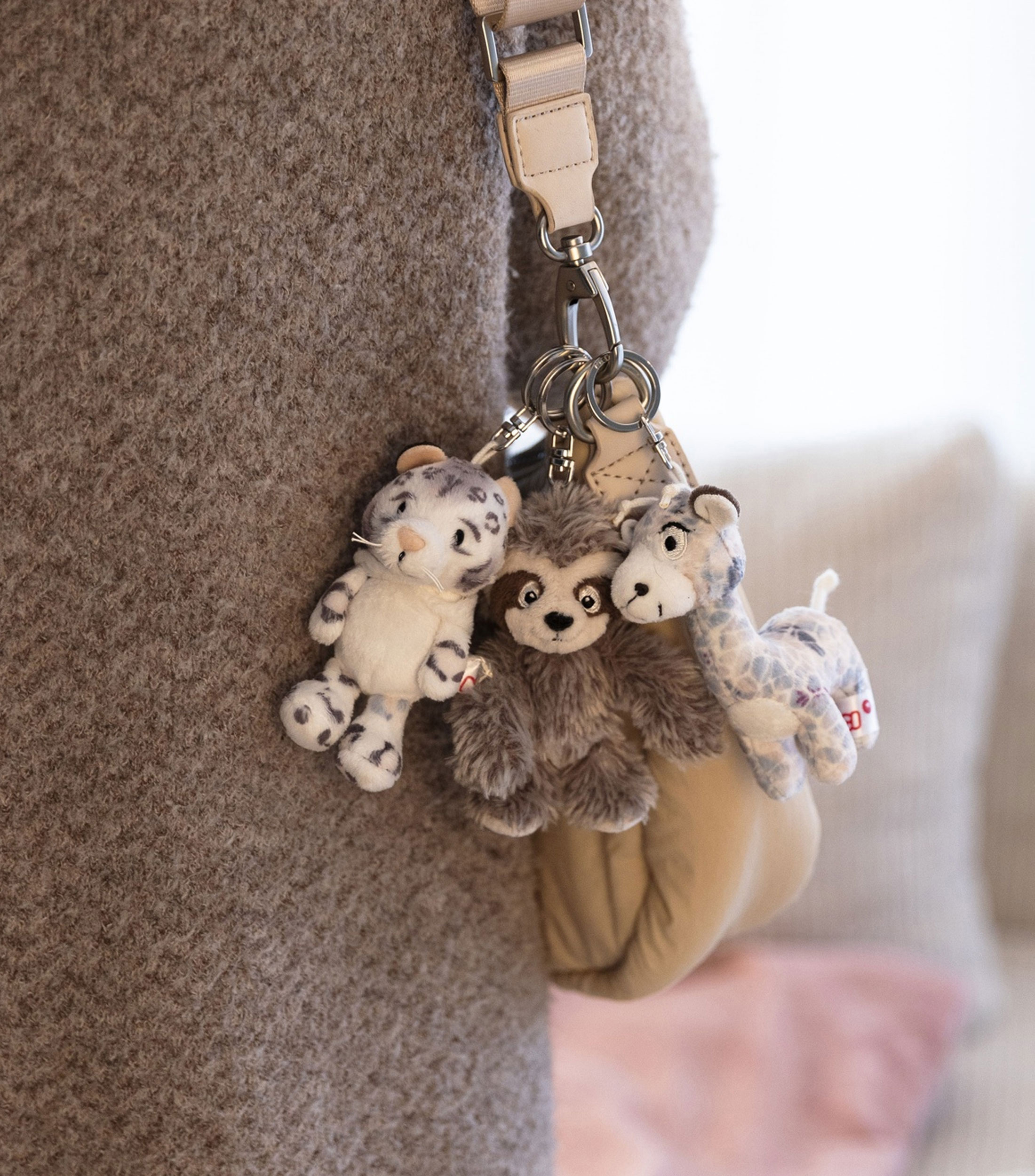 Llavero Leopardo de las nieves en peluche Niño