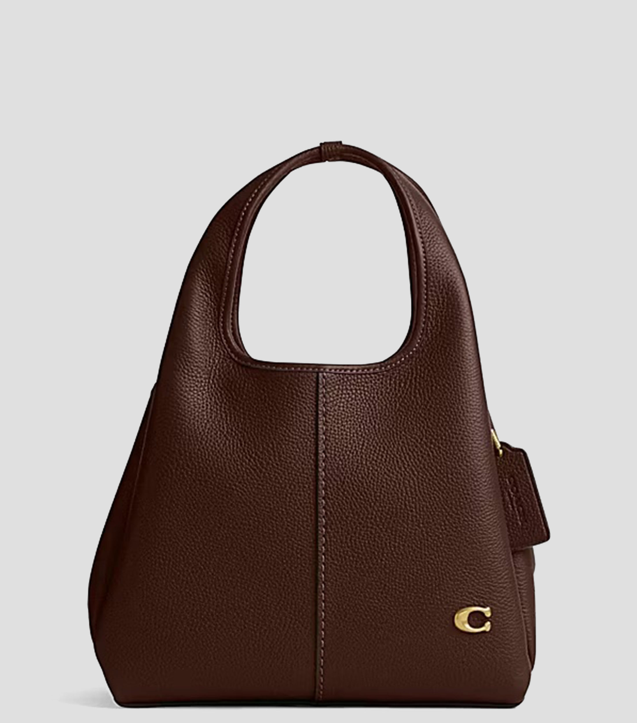Bolsa Shoulder café en piel Lana granulada Mujer