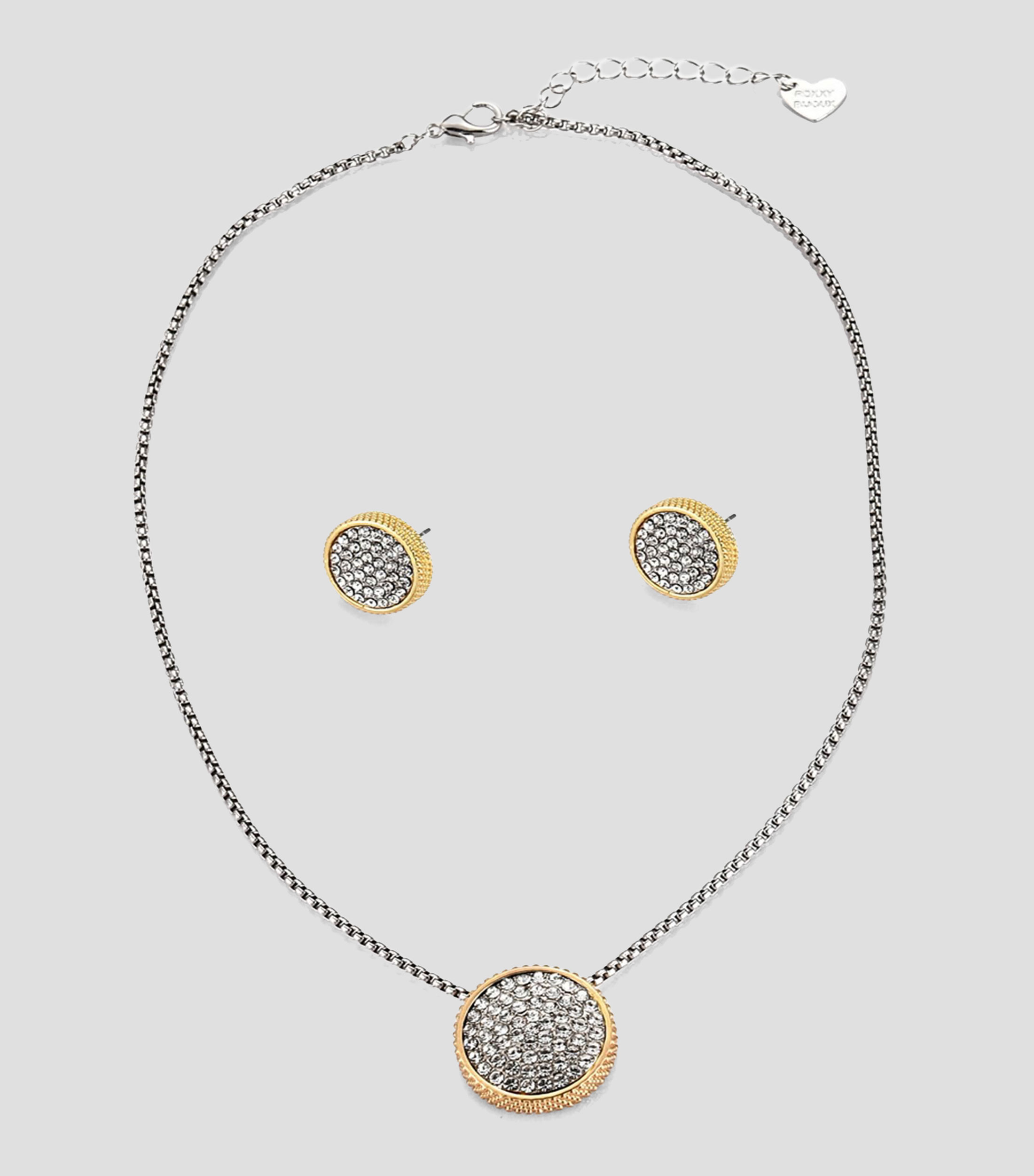 Set de collar y aretes círculo Mujer
