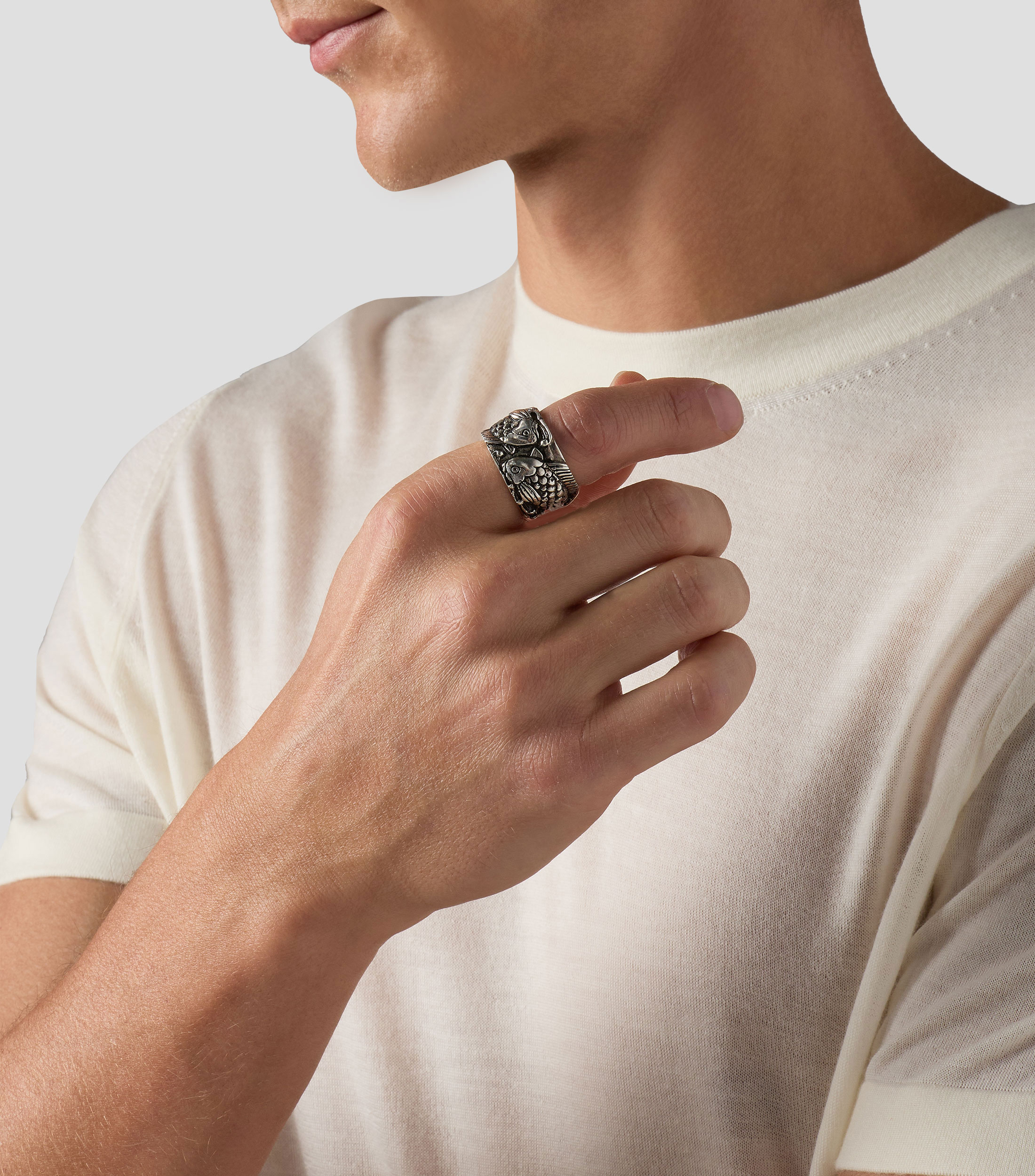 Anillo en Plata .925 Pez Koi Hombre
