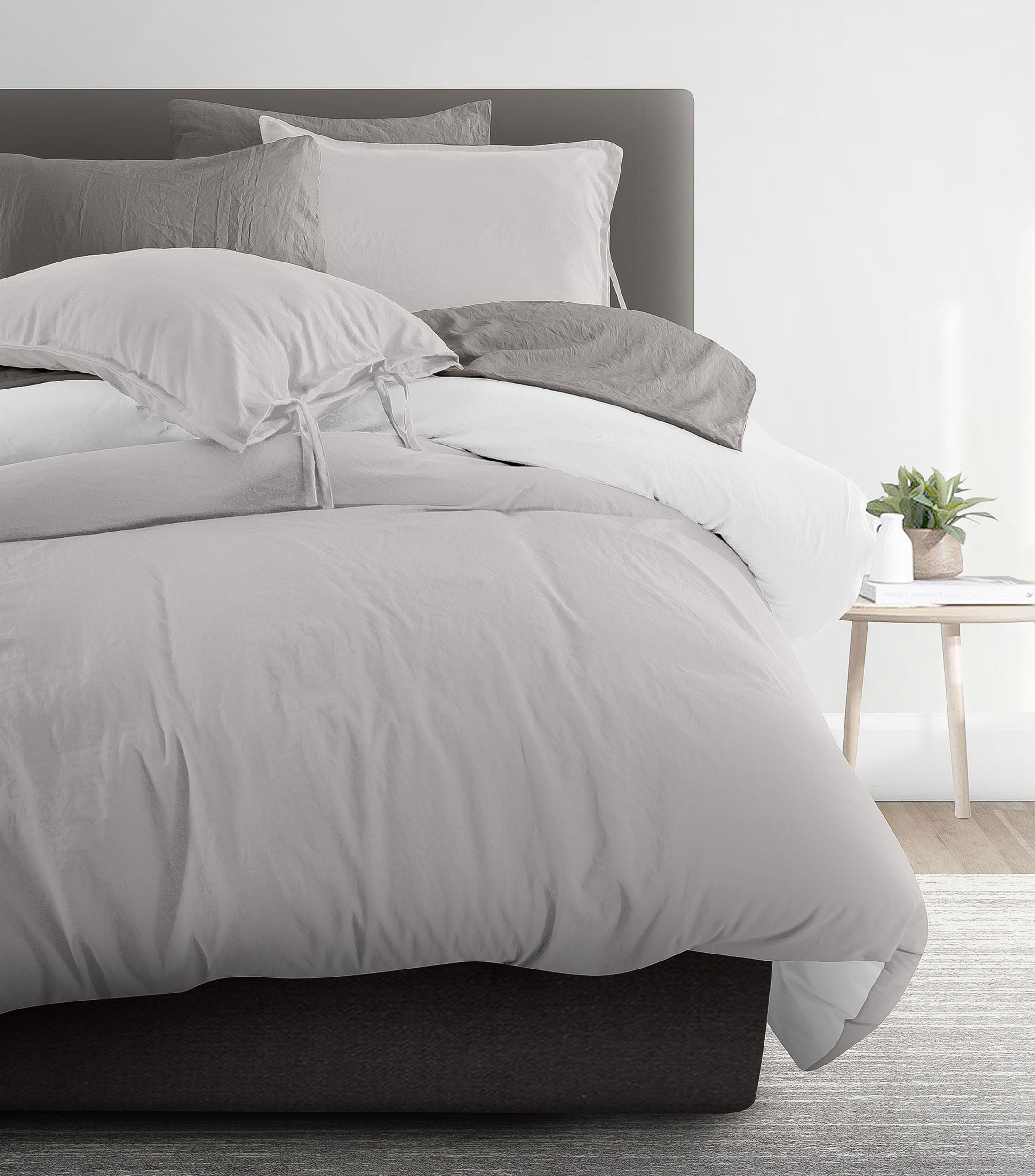 Juego de Funda para Duvet King Size Linette Gris yeso