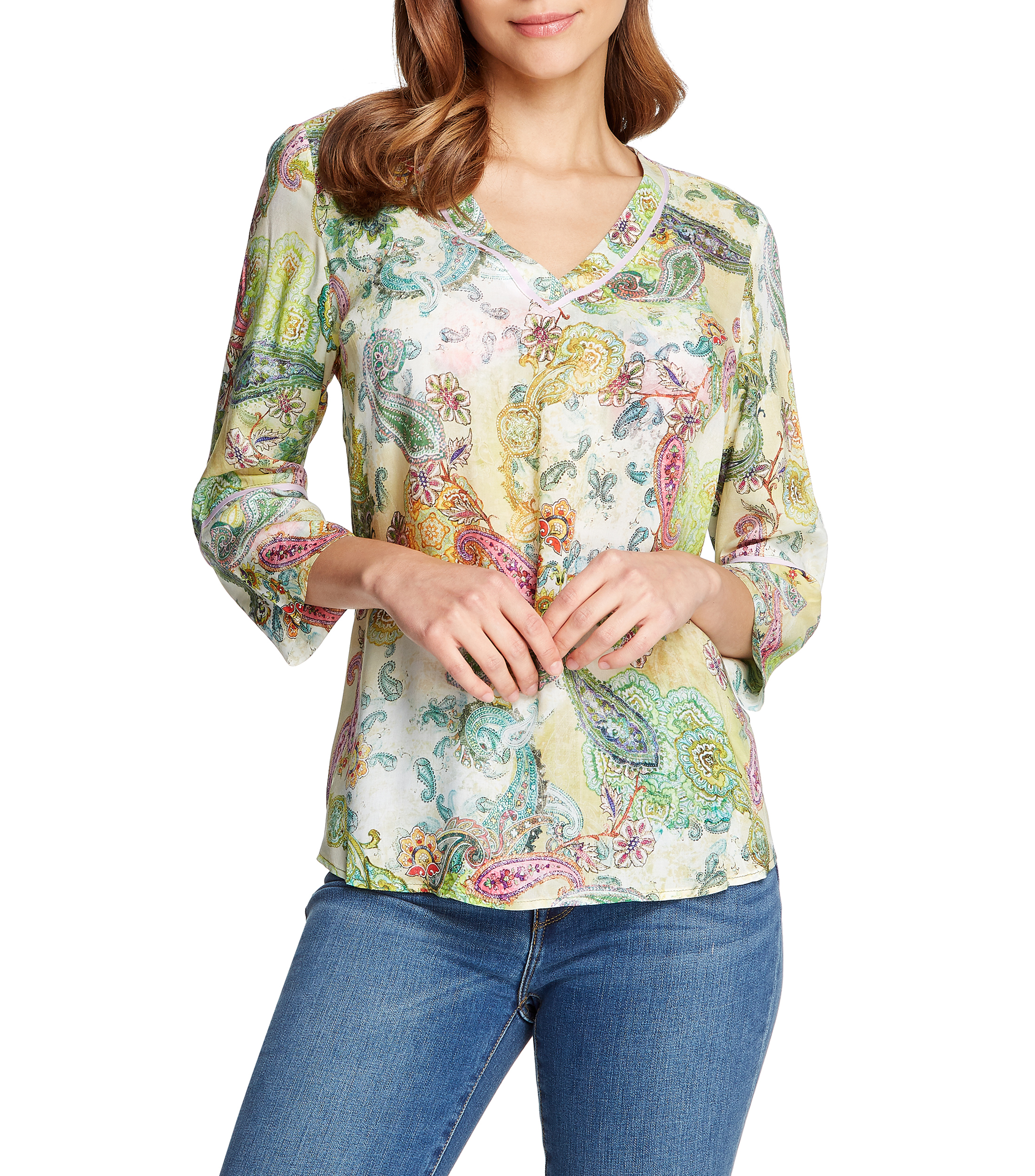 Chester Peck Blusa paisley manga 3 4 Mujer El Palacio de Hierro
