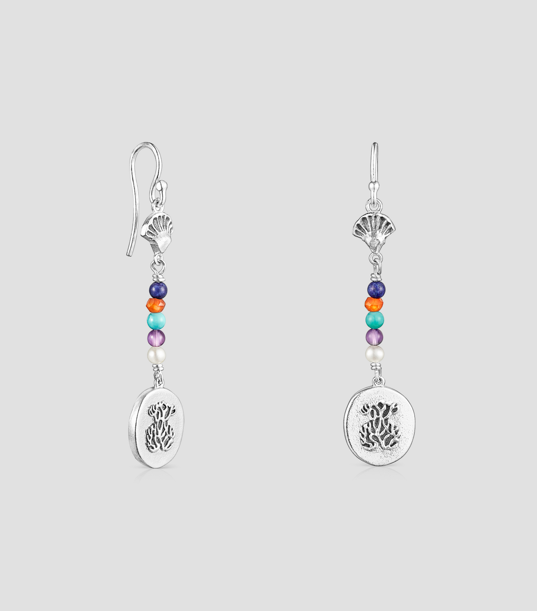 Pendientes en plata con gemas Oceaan Mujer
