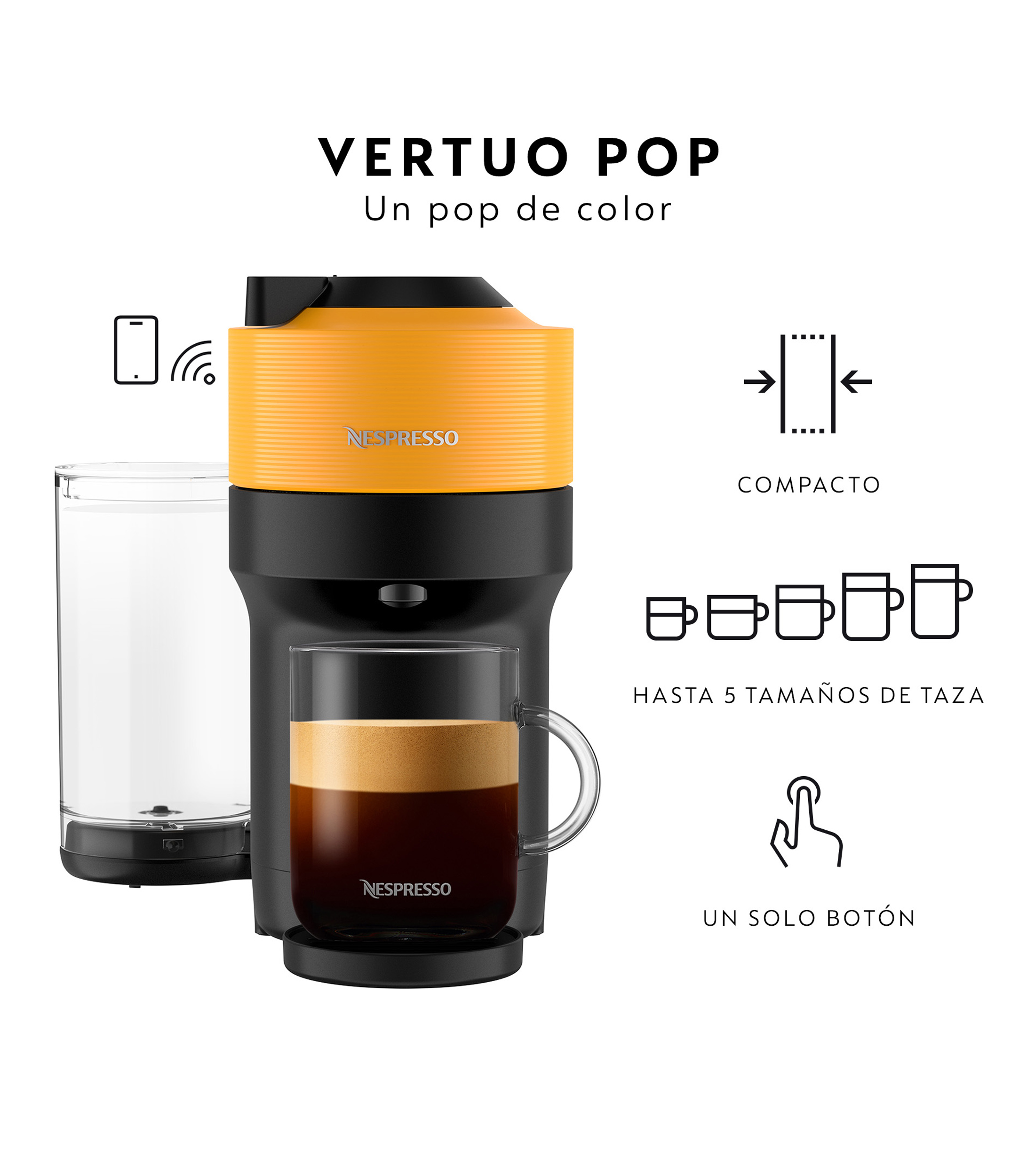 Cafetera Vertuo Pop Amarillo