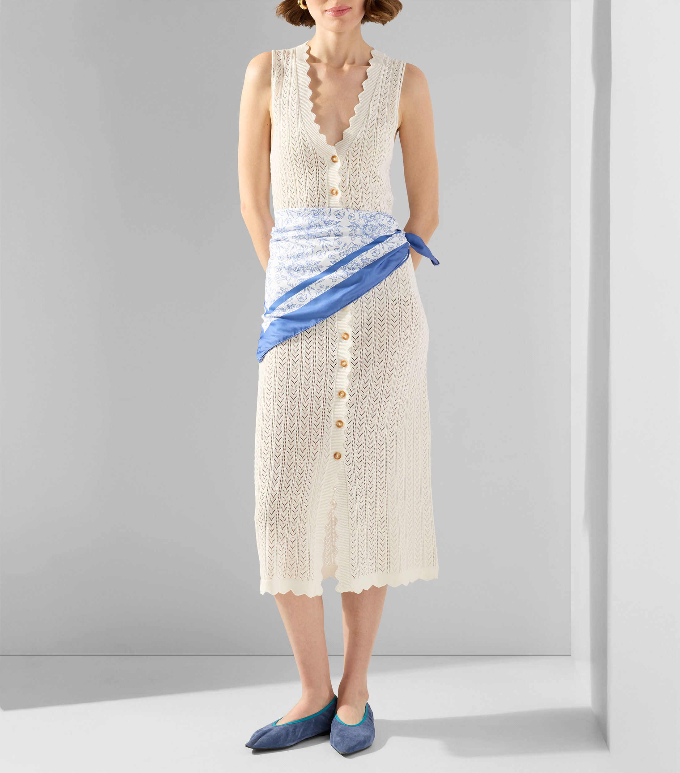 Vestido largo liso Mujer
