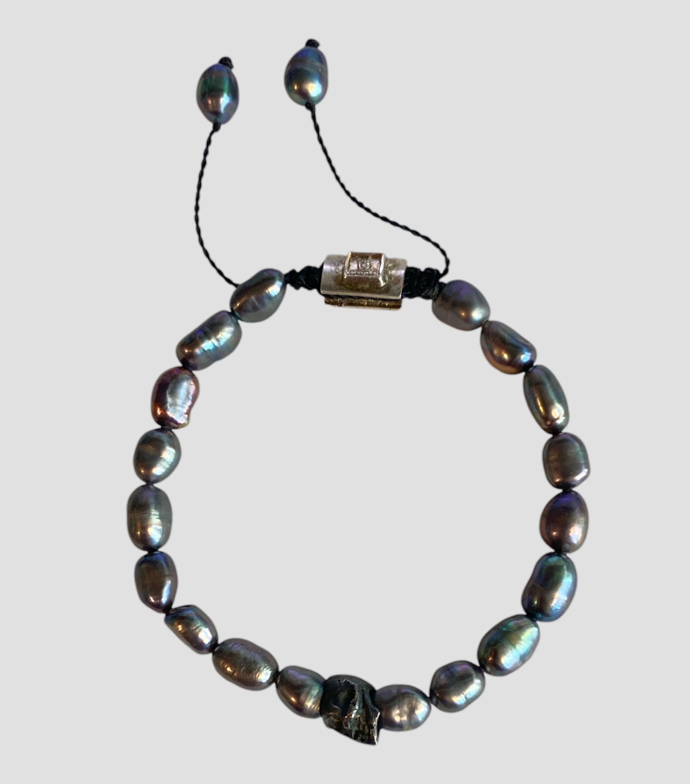 Pulsera One Skull en perlas Hombre