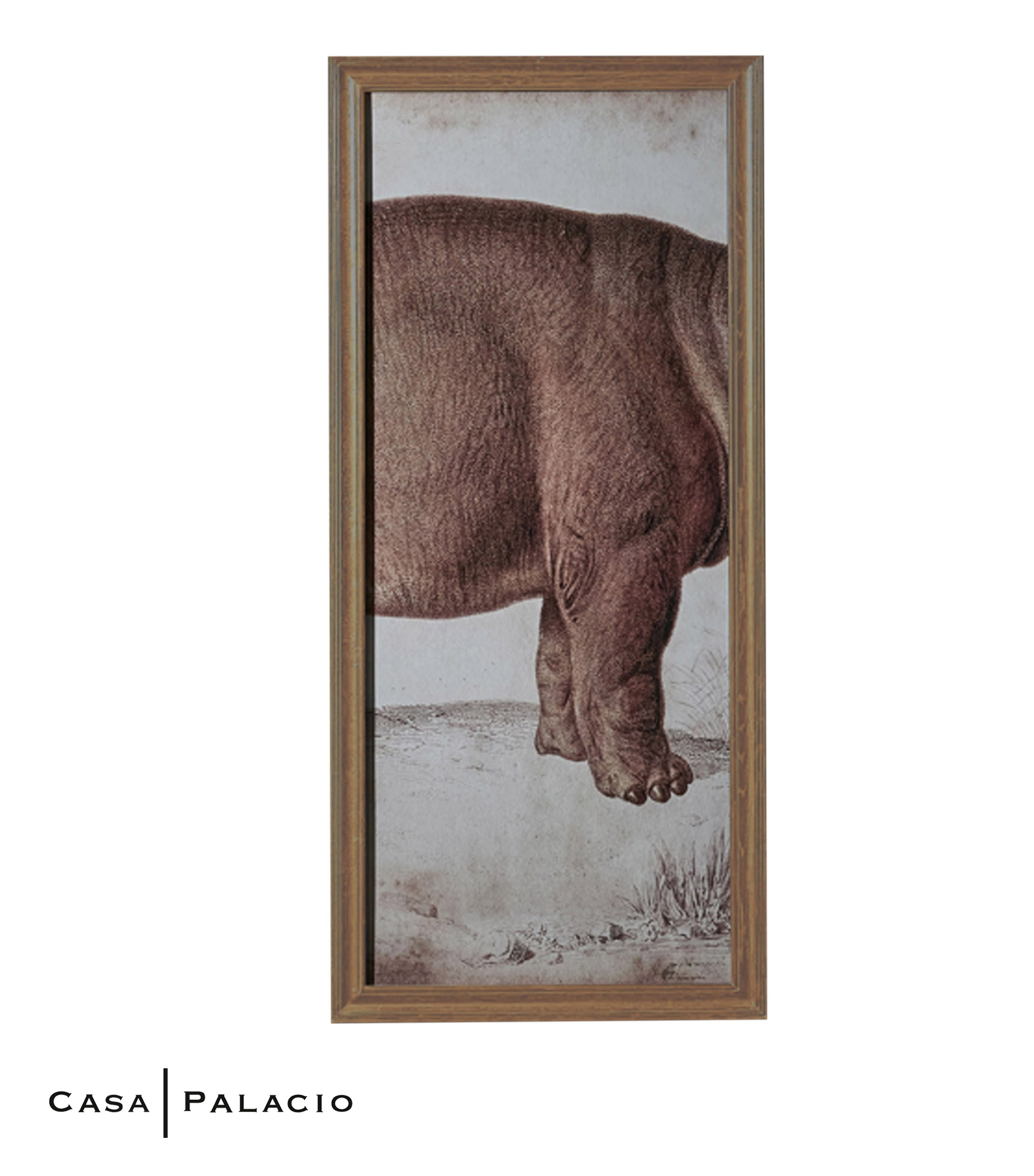 Cuadro Hipopótamo Centro en Madera y tela