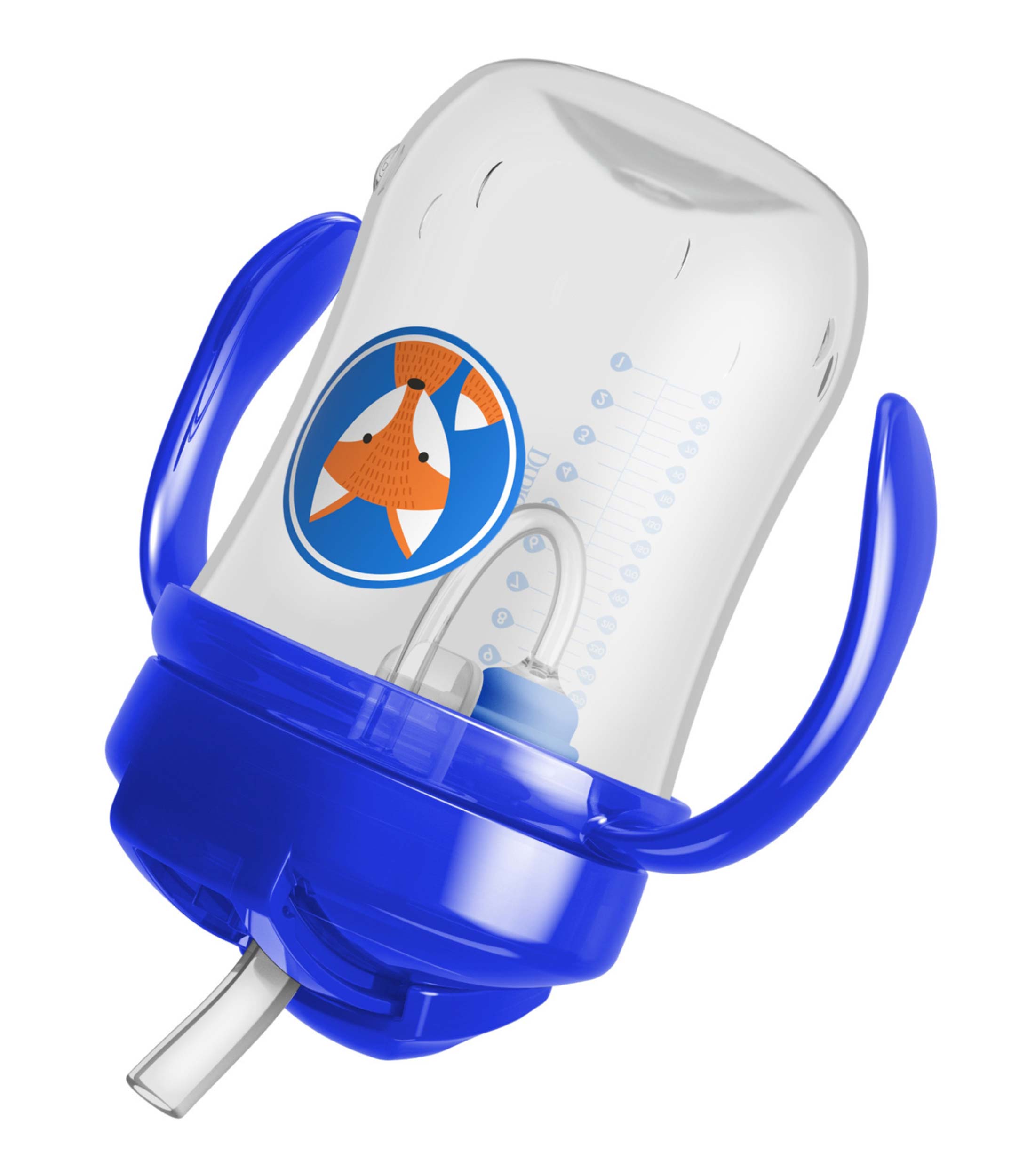 Vaso Entrenador con Popote 9 oz Azul