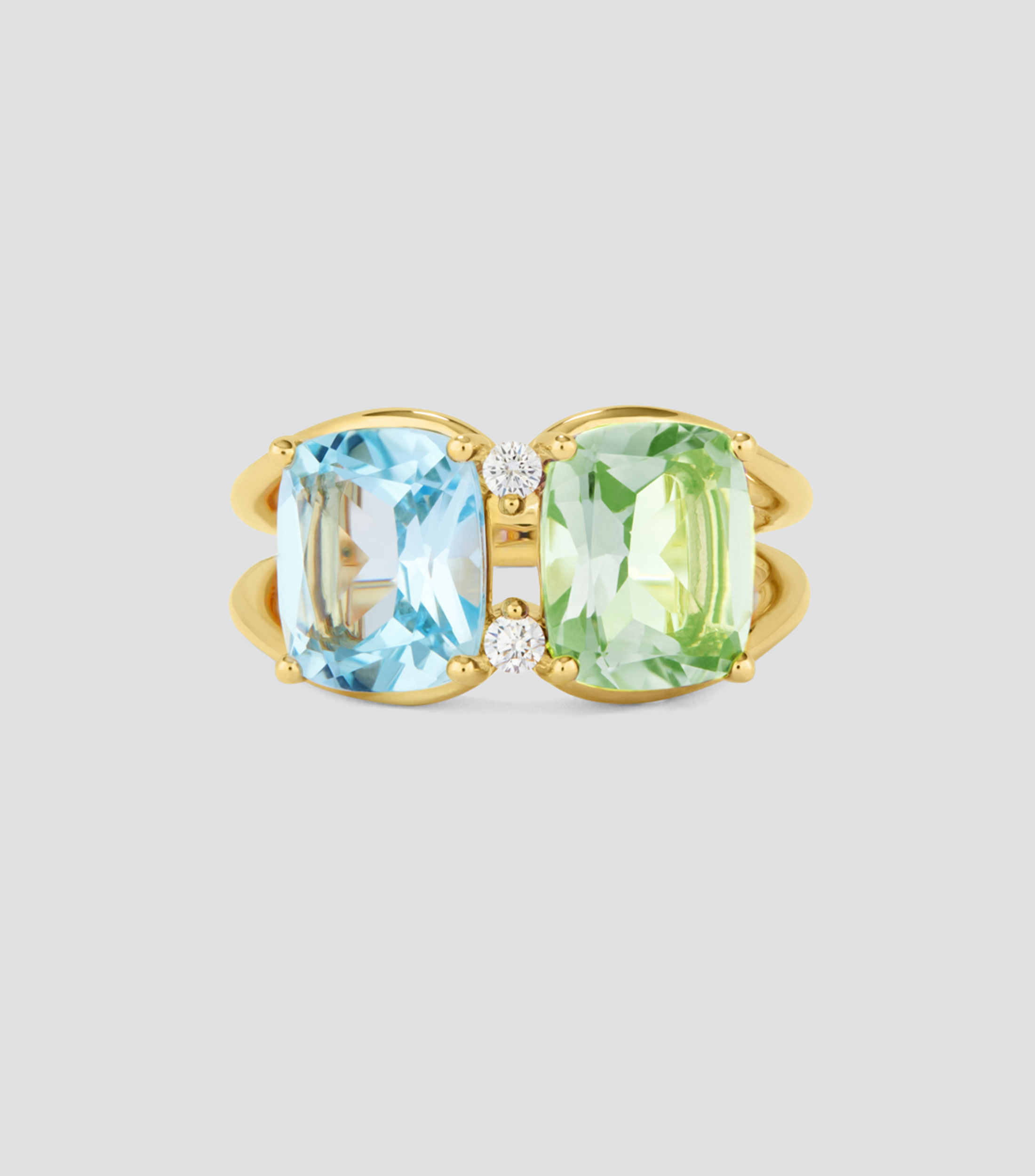 Anillo en oro amarillo de 18 kilates Veris New con cristales Mujer