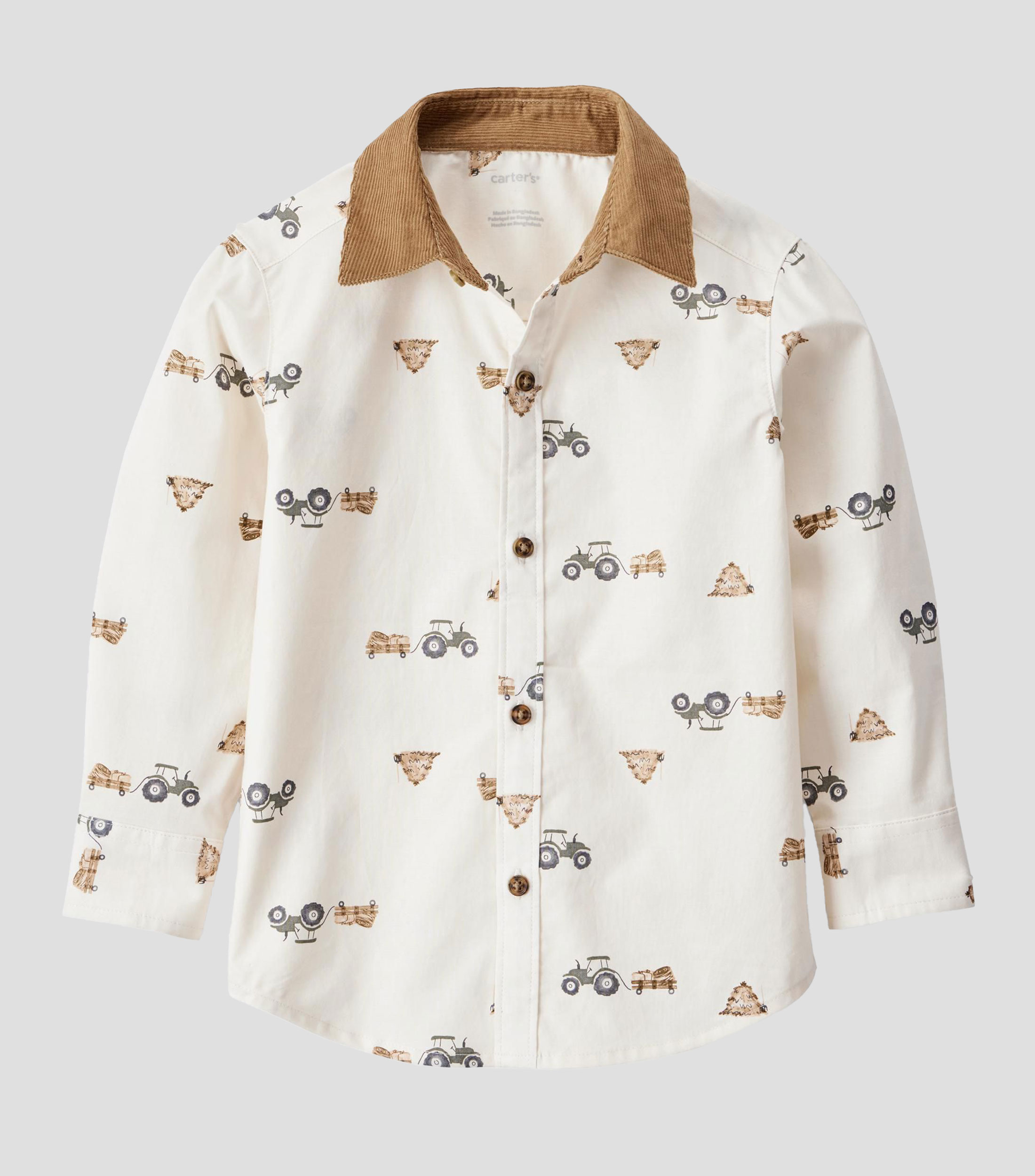 Camisa estampada con manga larga Bebe