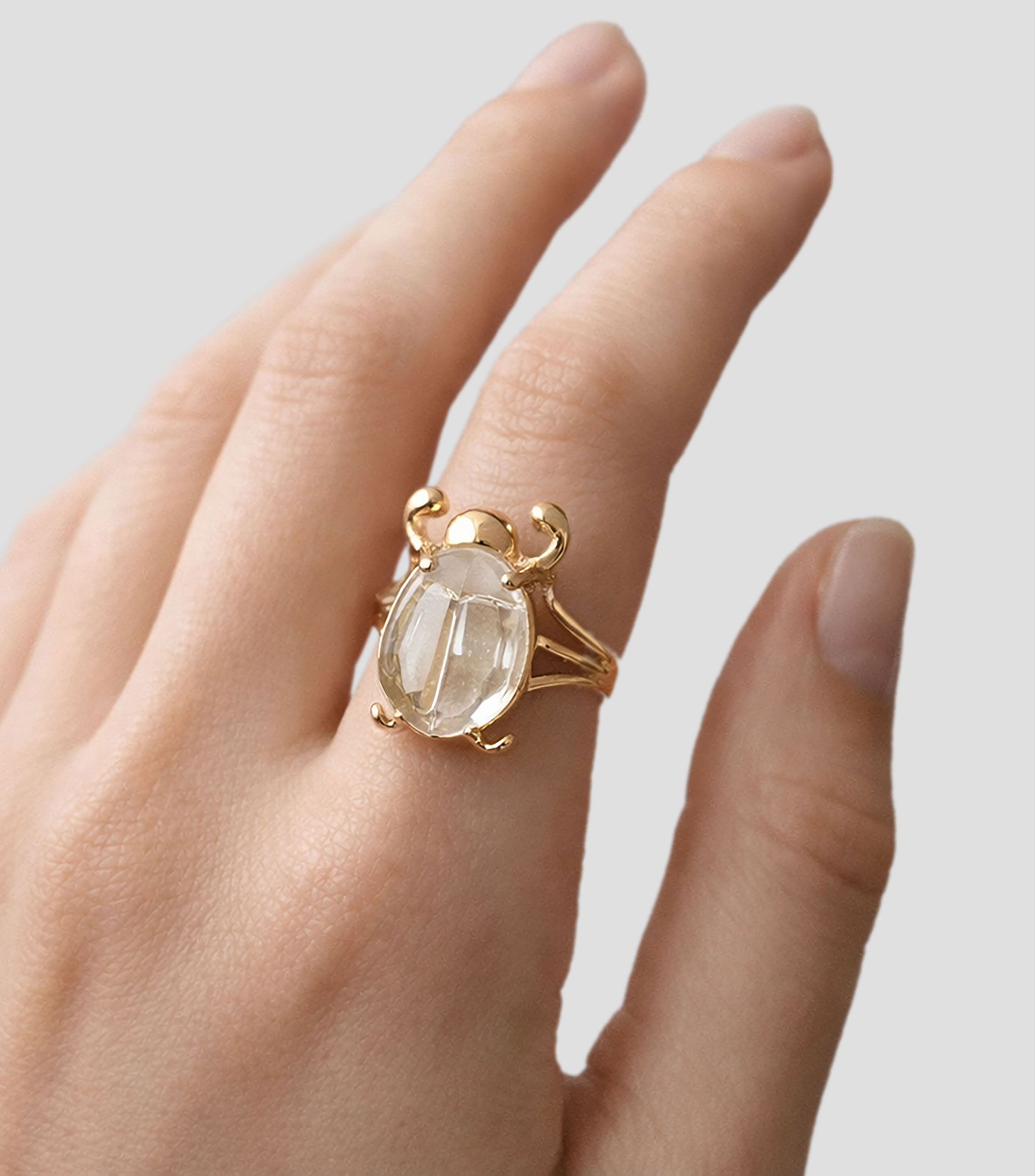 Anillo en plata .925 Aire con vidrio Mujer
