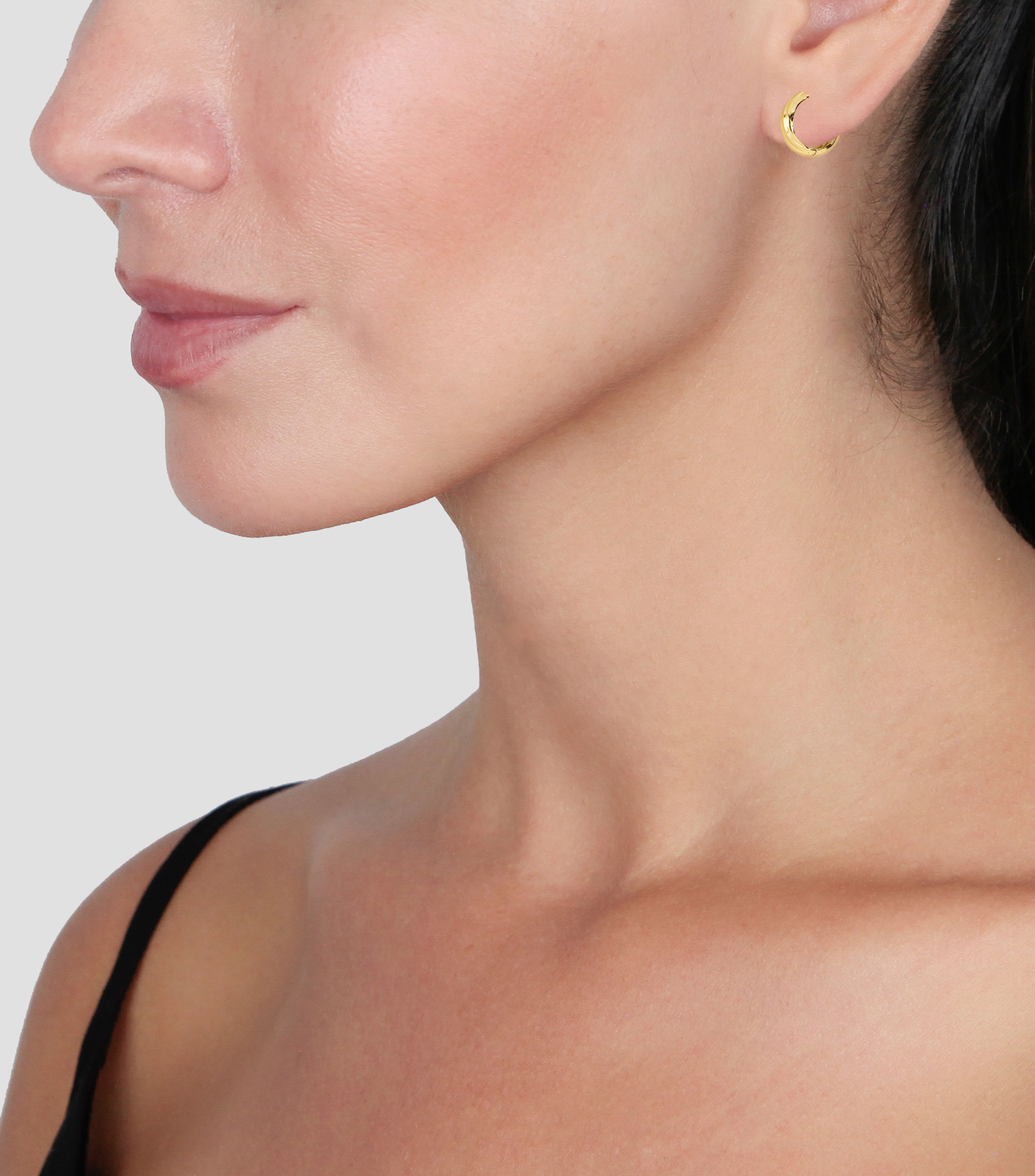 Aretes en oro de 14 kilates redondos Mujer