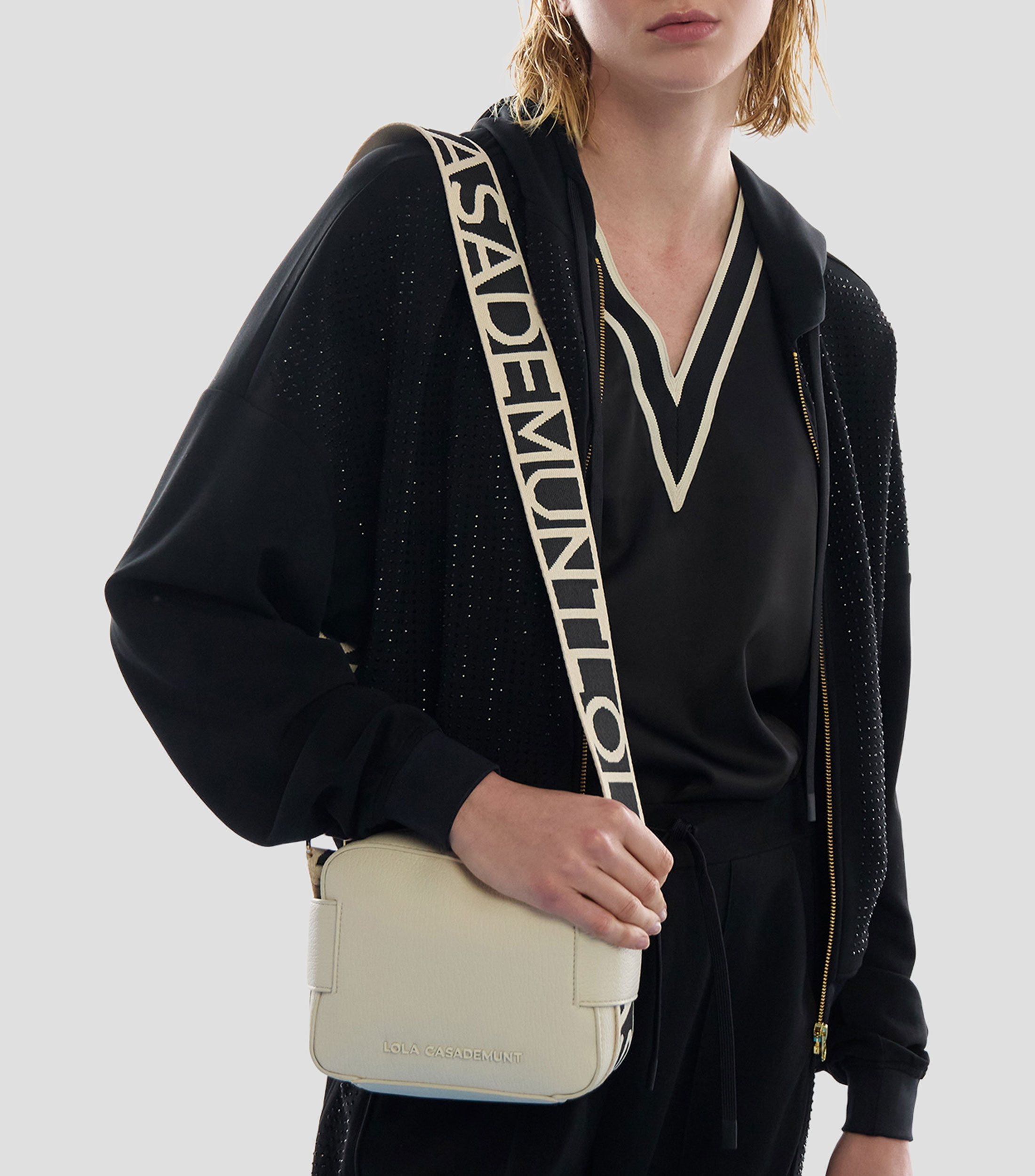 Bolsa crossbody blanca lisa Mujer
