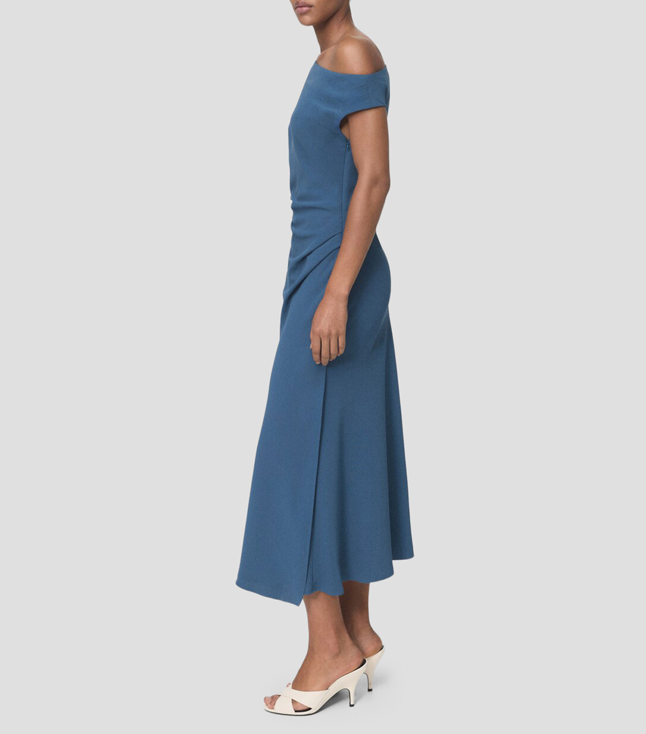 Vestido midi liso Mujer
