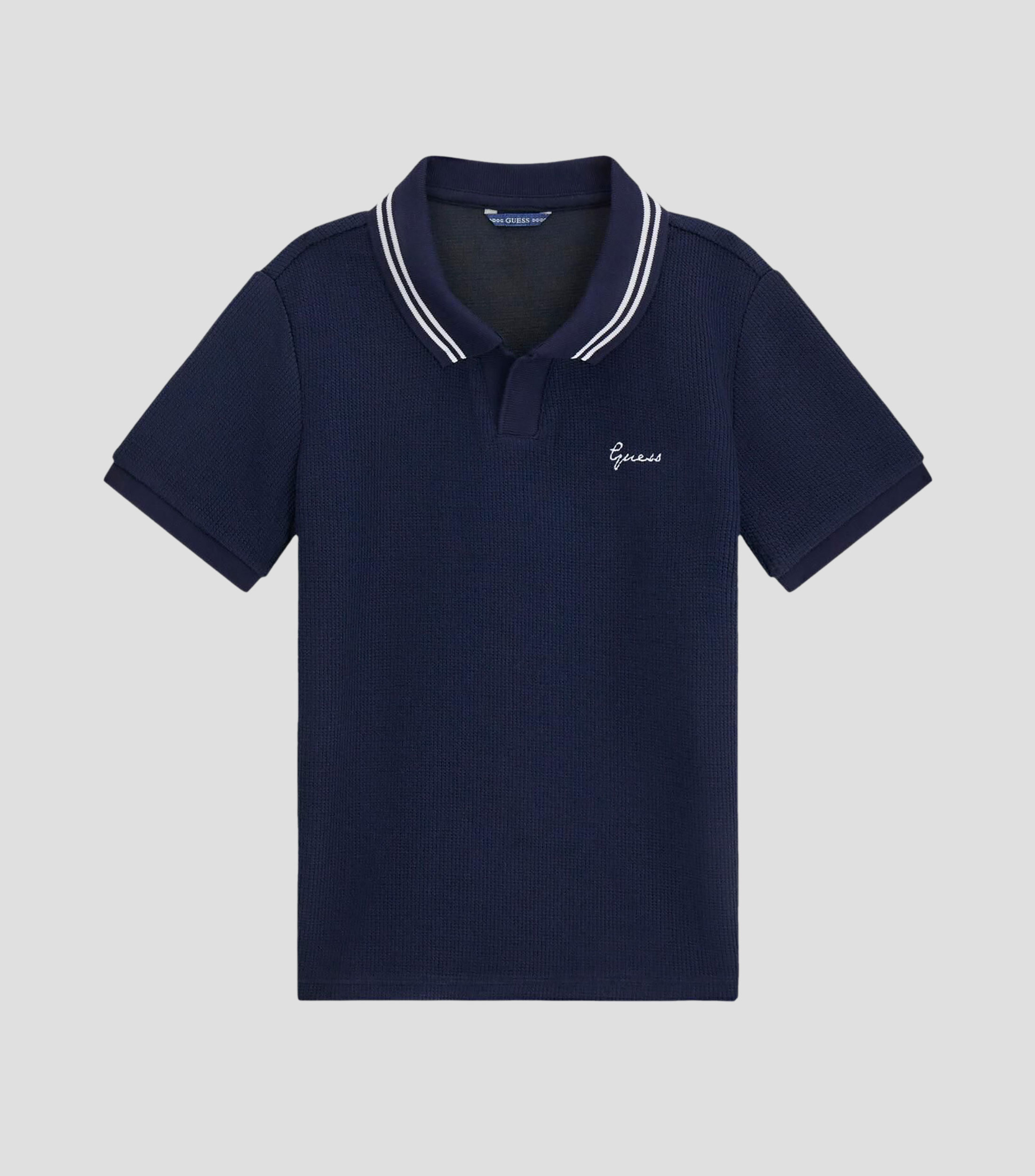 Playera tipo Polo manga corta con microdiseños Niño