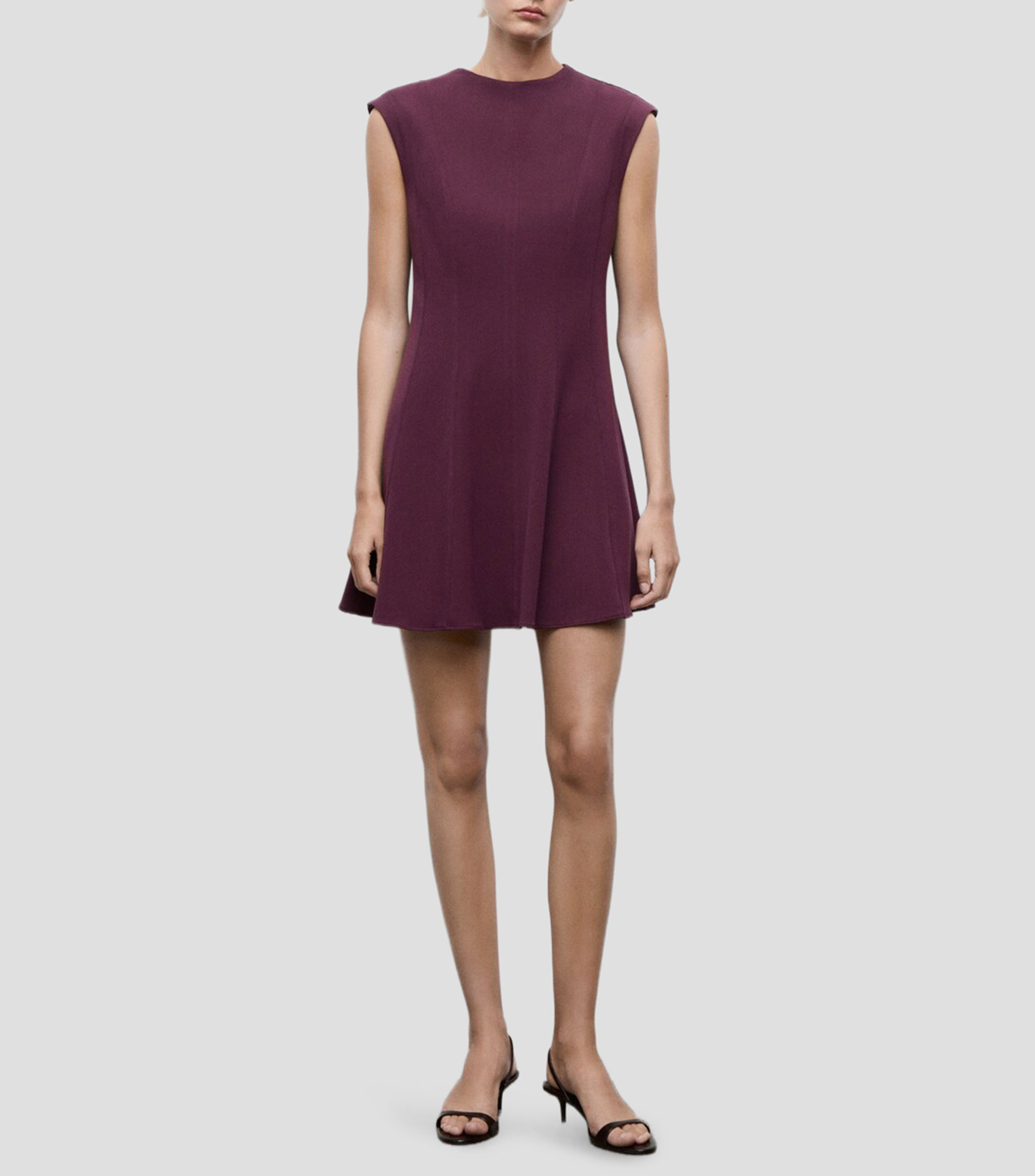 Vestido formal corto sin mangas liso Mujer