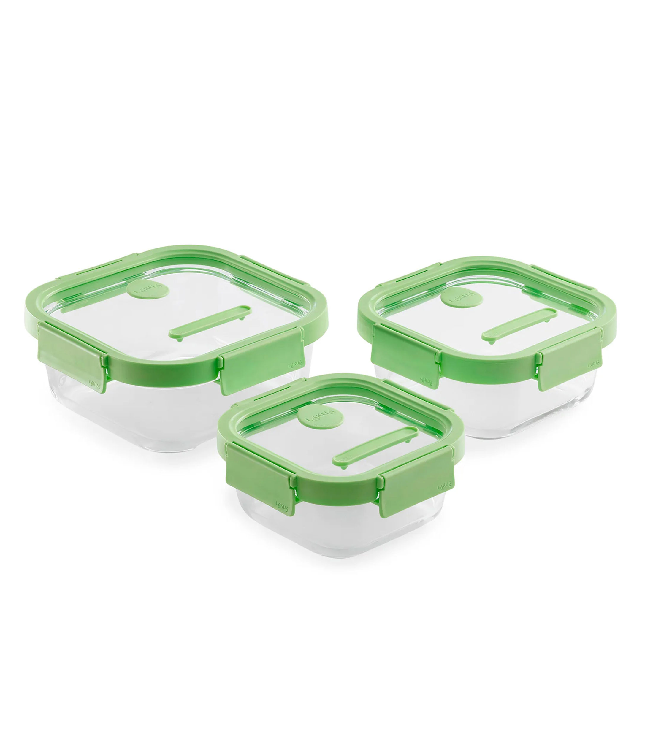Set 3 Contenedores Cuadrados Glass