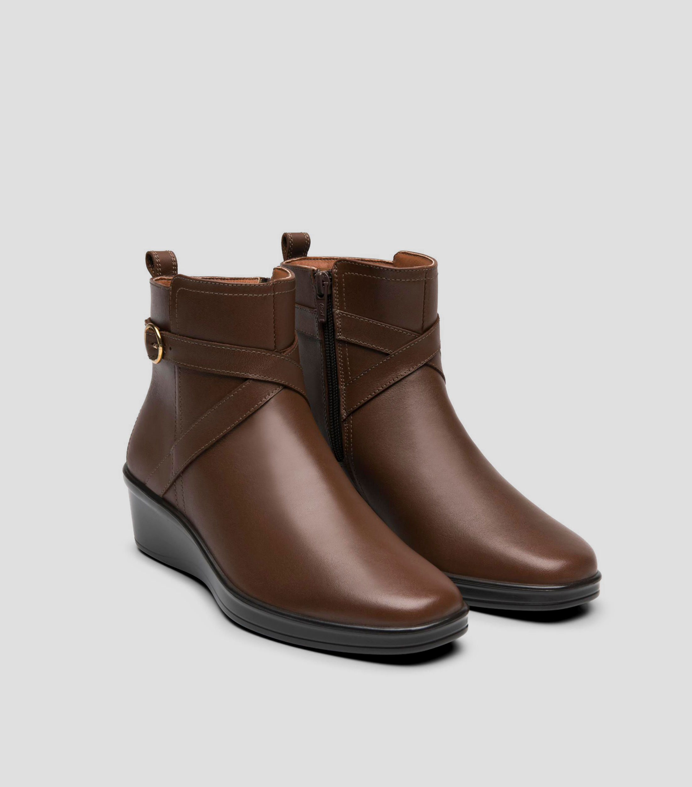 Botines con tacón bajo de cuña Mujer
